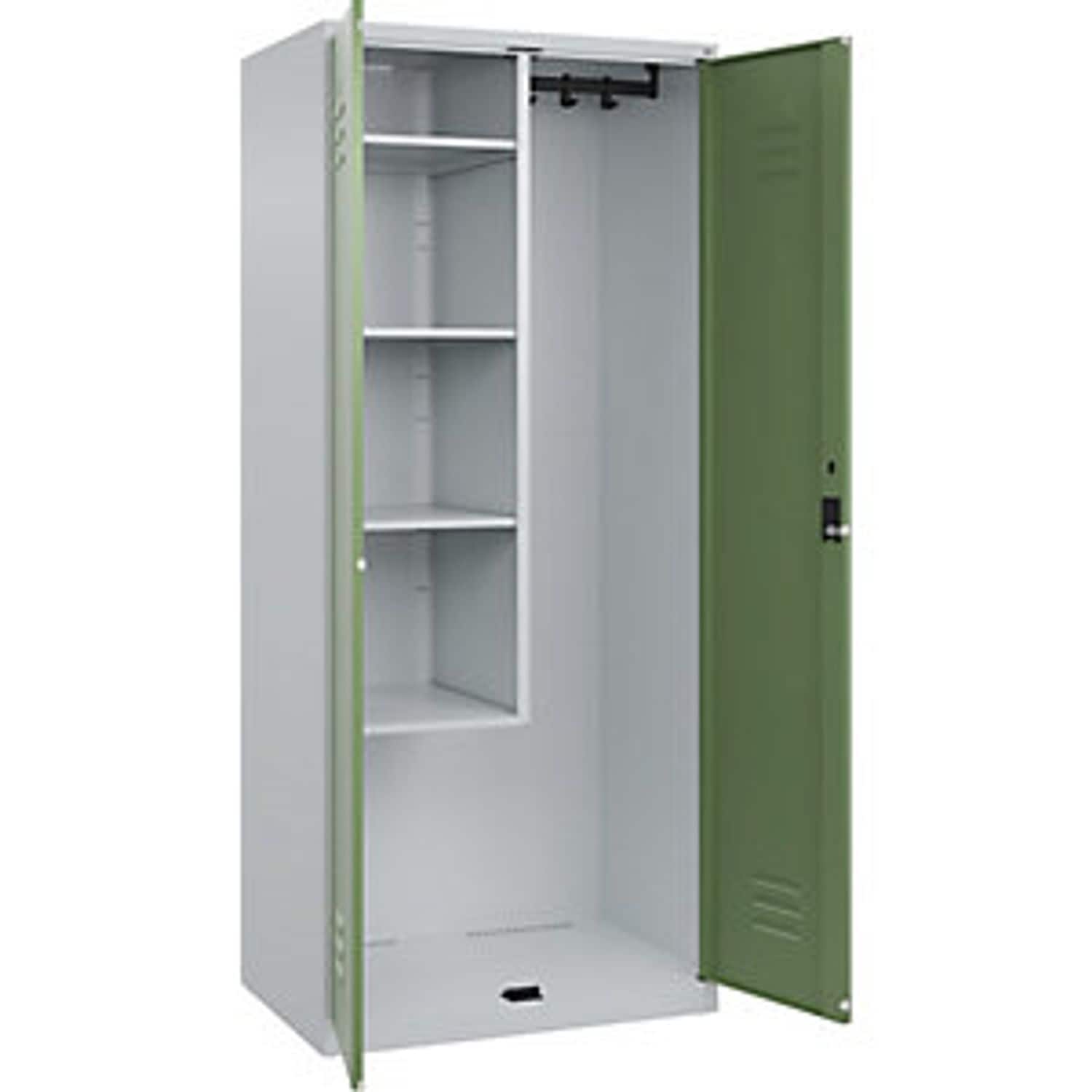 EUROKRAFTpro Classic Plus Bench Seat Clothes Locker 4 Compartments Light Grey/ge