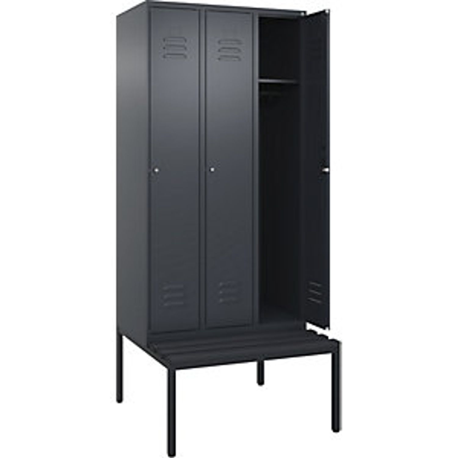 EUROKRAFTpro Classic Plus Clothes Locker 2 Compartments Light Grey/distant Blue