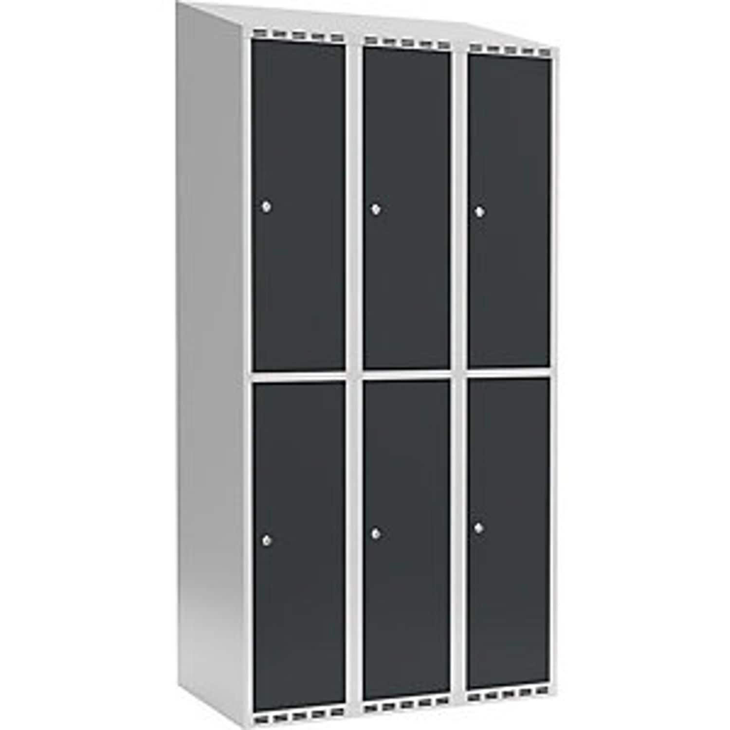 EUROKRAFTpro Fydor Double Deck Clothes Locker 2 Compartments Grey/birch 793601 7