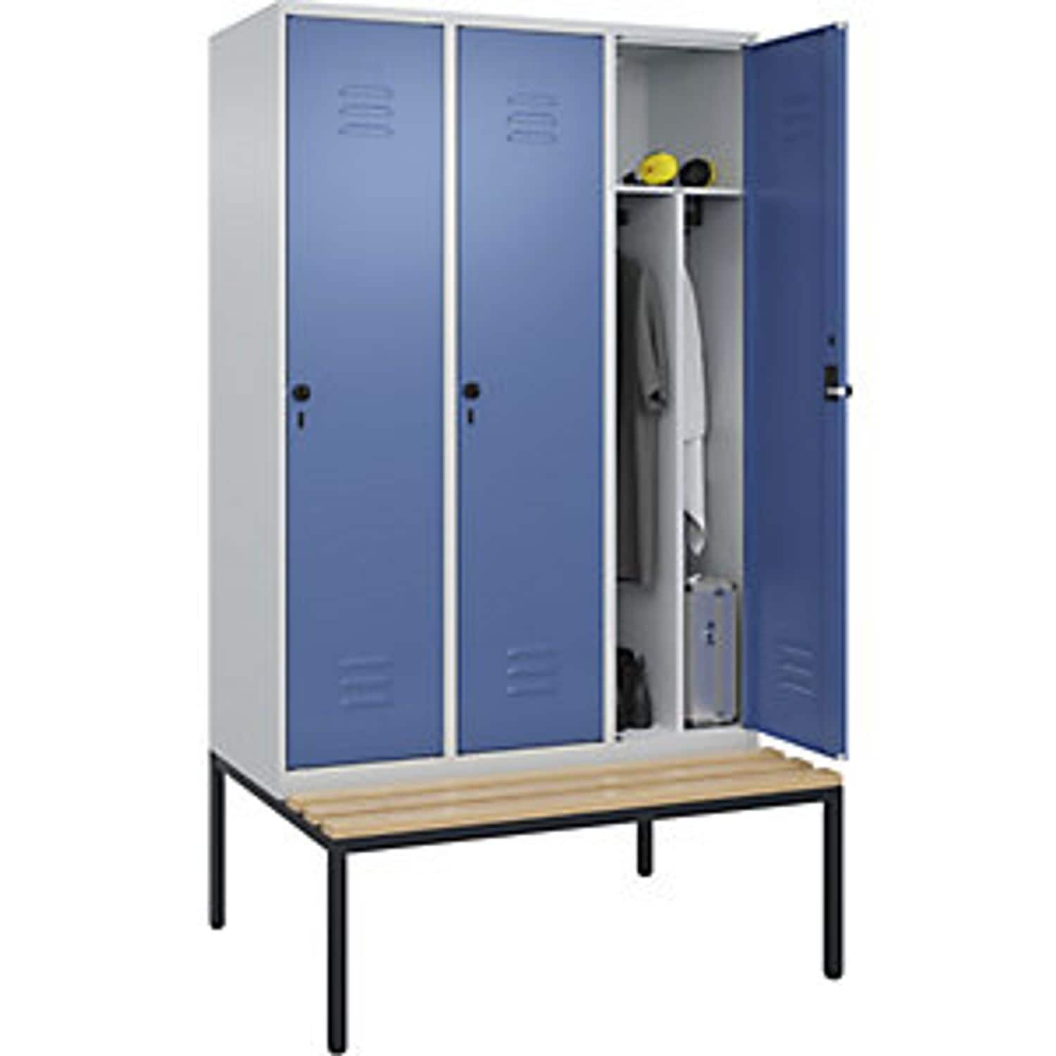 EUROKRAFTpro Classic Plus Clothes Locker 2 Compartments Light Grey/reseda Green