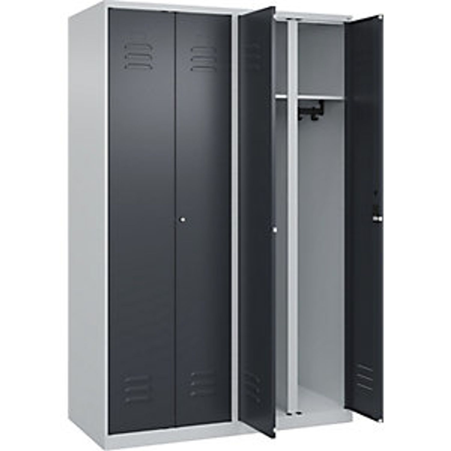 EUROKRAFTpro Classic Plus Clean and Dirty Clothes Locker Narrow 3 Compartments 7