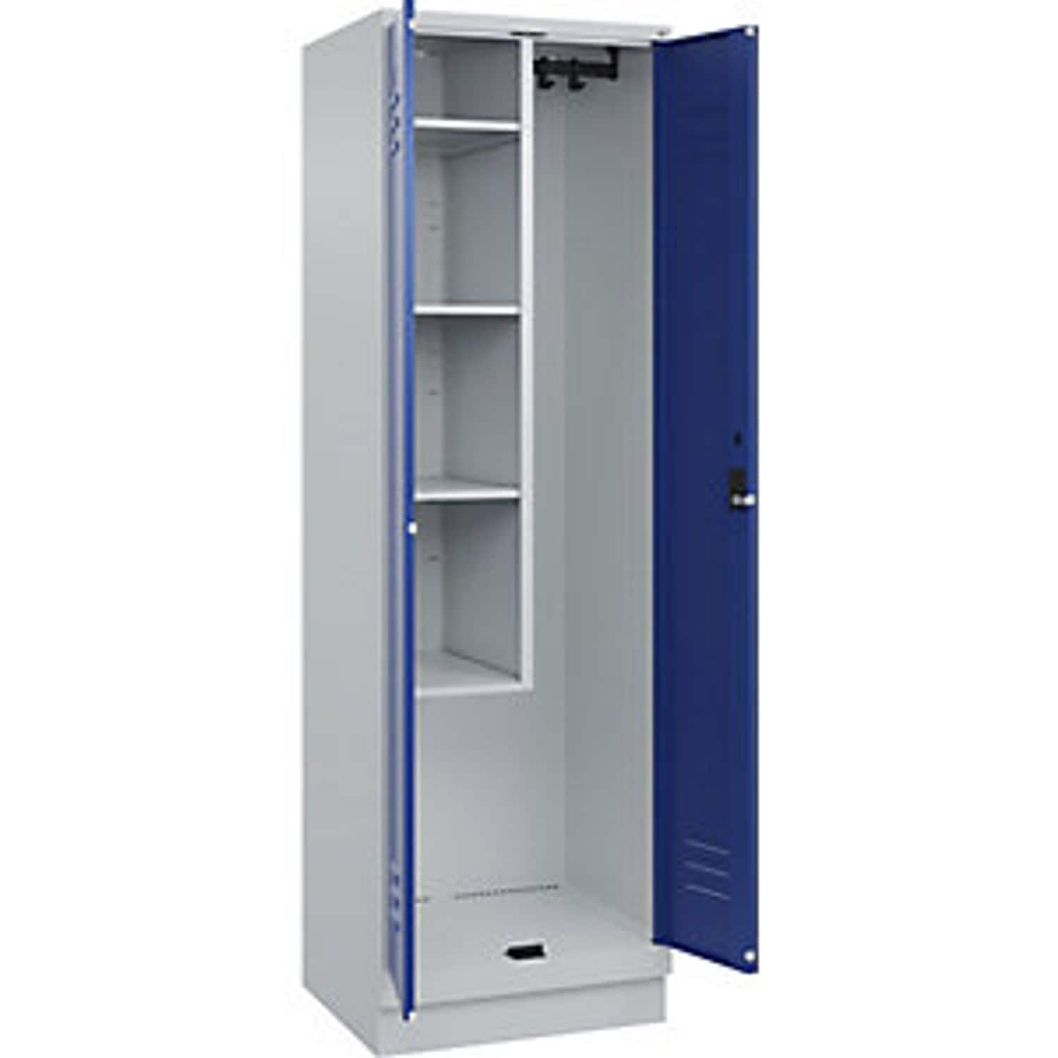 EUROKRAFTpro Classic Plus Z Locker 3 Compartments Light Grey W 1200mm with Floor