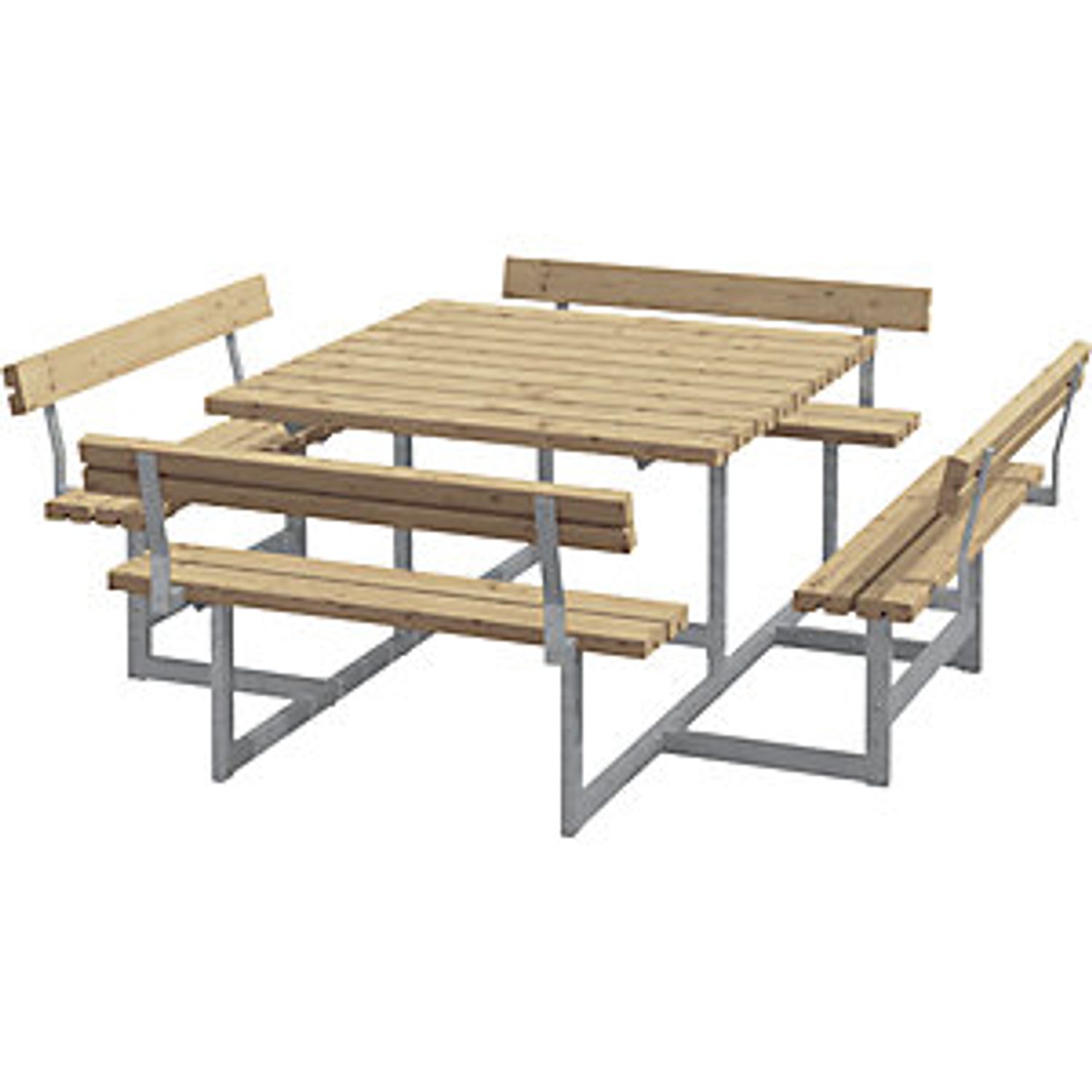 EUROKRAFTpro Picnic Bench for 8 People LxD 2240 x 2240mm with 4 Back Rests Therm