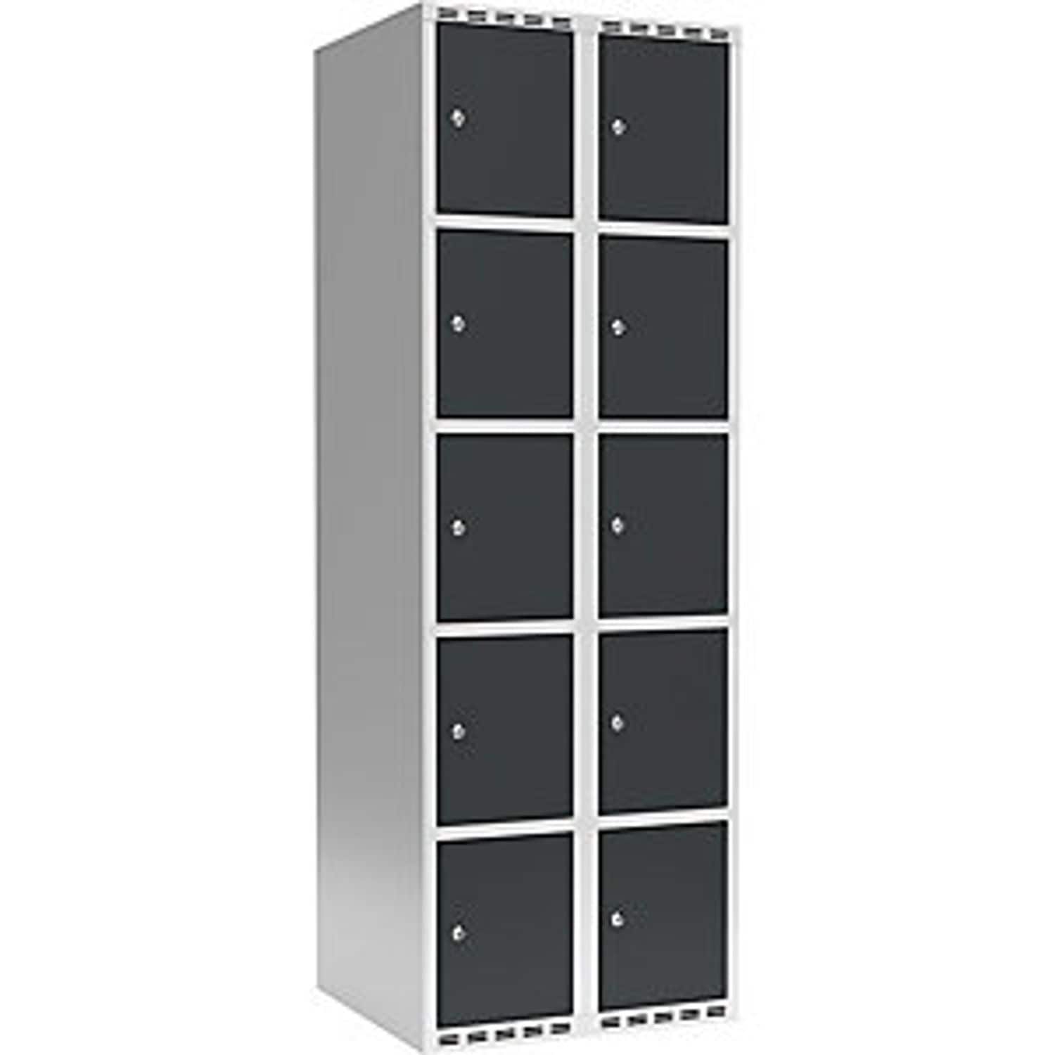 EUROKRAFTpro Evolo Plus 4-fold Compartment Locker 2 Compartments Light Grey/ligh