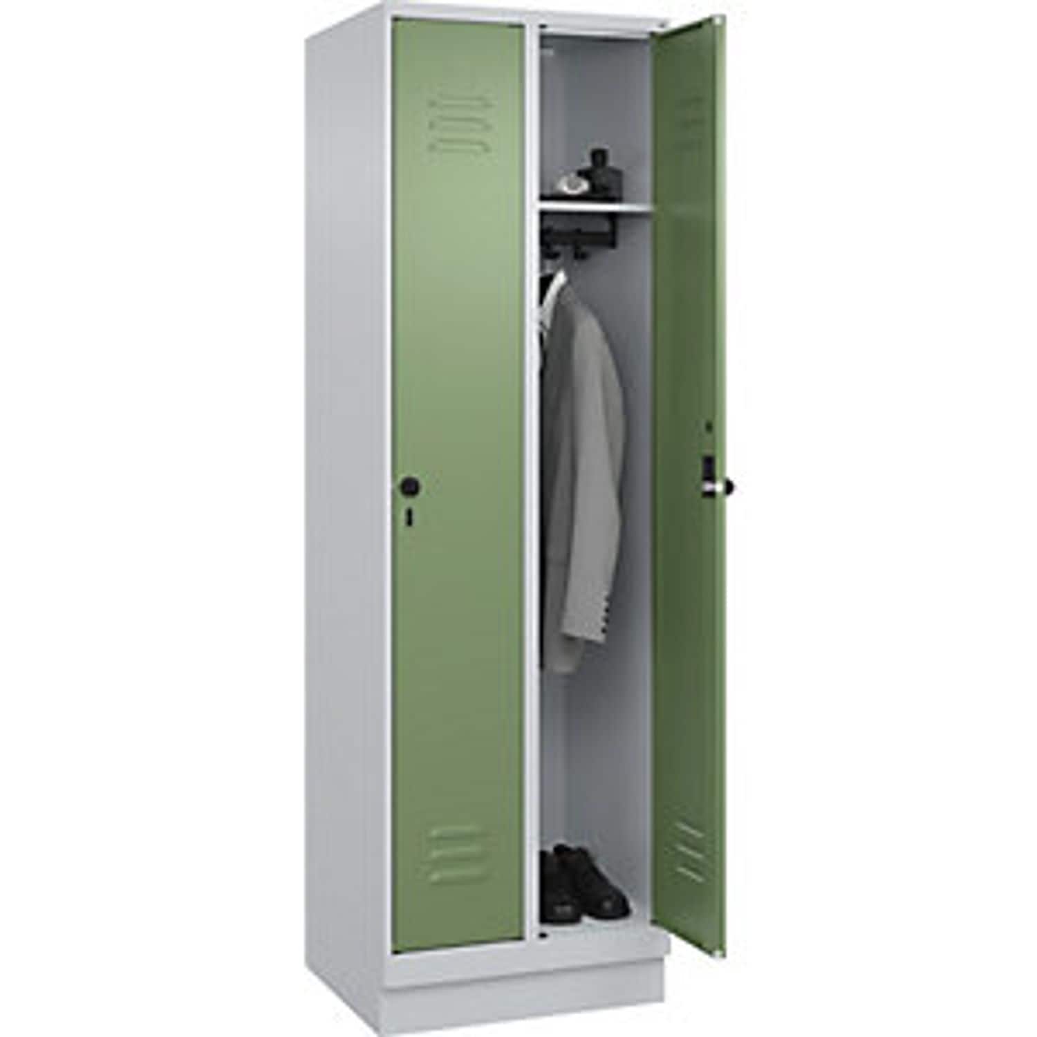 EUROKRAFTpro Classic Plus Double Deck Clothes Locker 4 Compartments Light Grey/g
