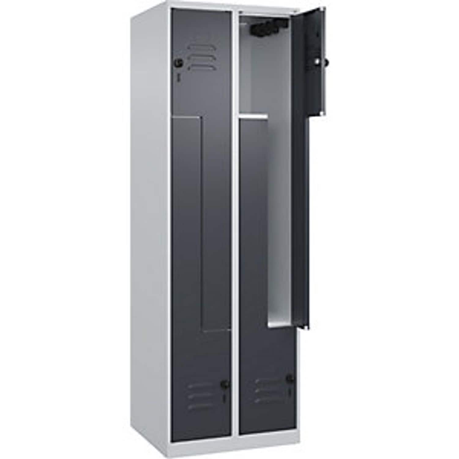EUROKRAFTpro Classic Plus Clean and Dirty Clothes Locker Narrow 3 Compartments 7