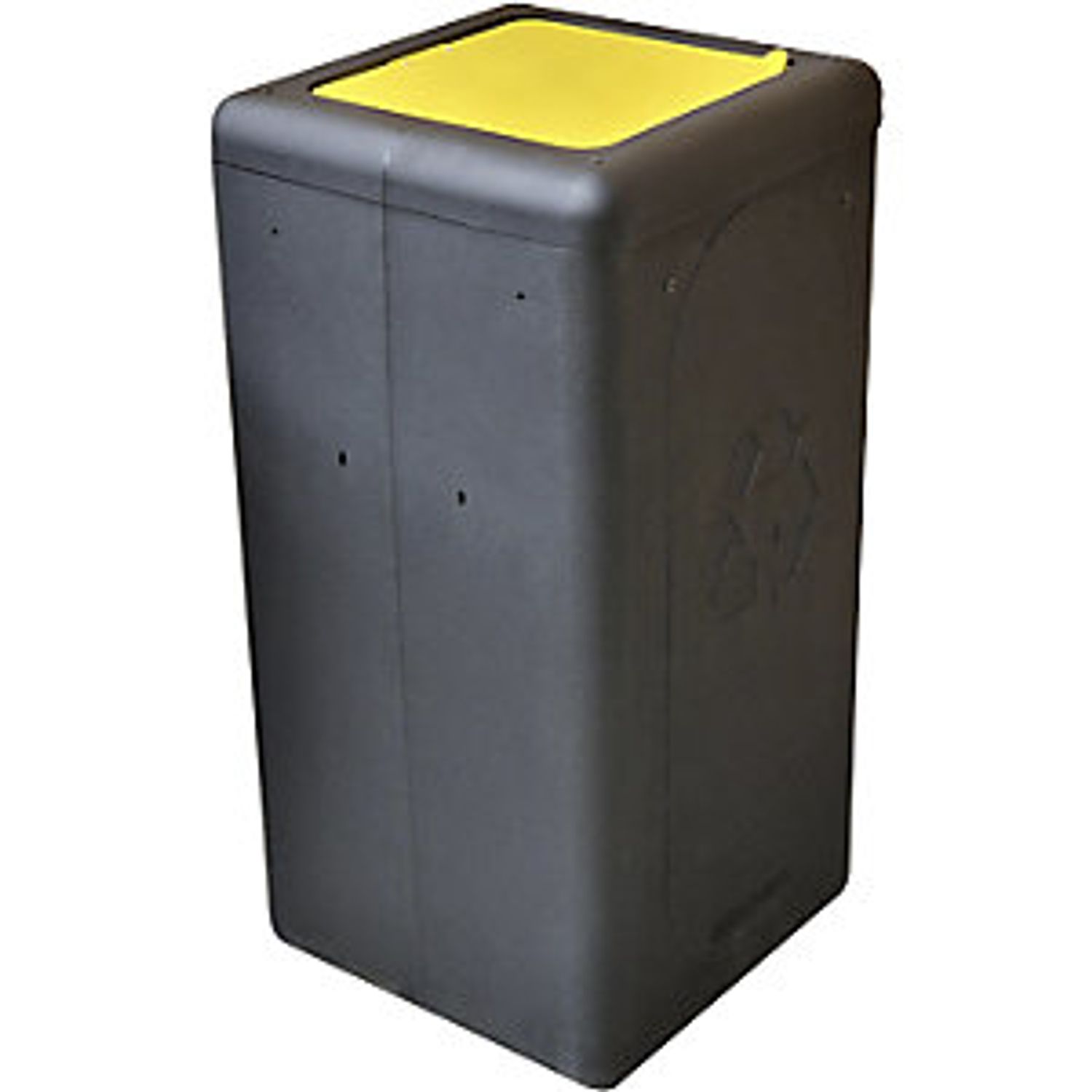 EUROKRAFTpro BrickBin Recyclable Waste Collector with Lid Capacity 65 L Black/ye