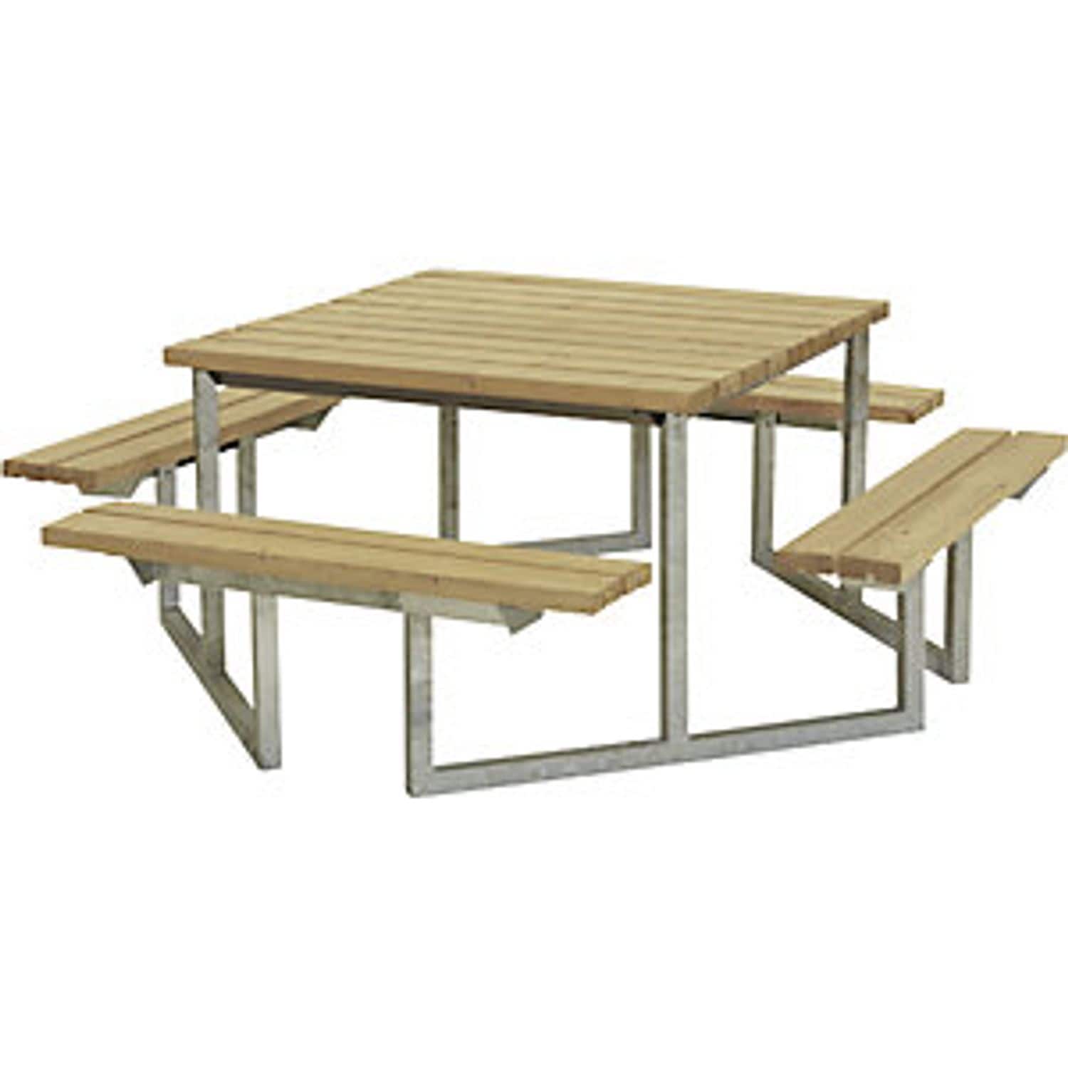 EUROKRAFTpro Picnic Bench for 8 People Certified Pine Wood Brown