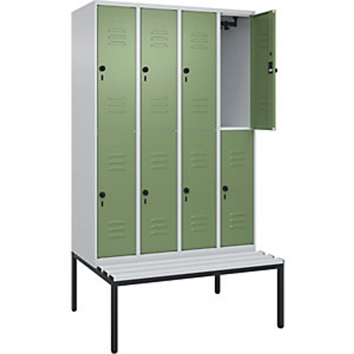 EUROKRAFTpro Classic Plus 3-fold Compartment Locker 4 Compartments Light Grey/re