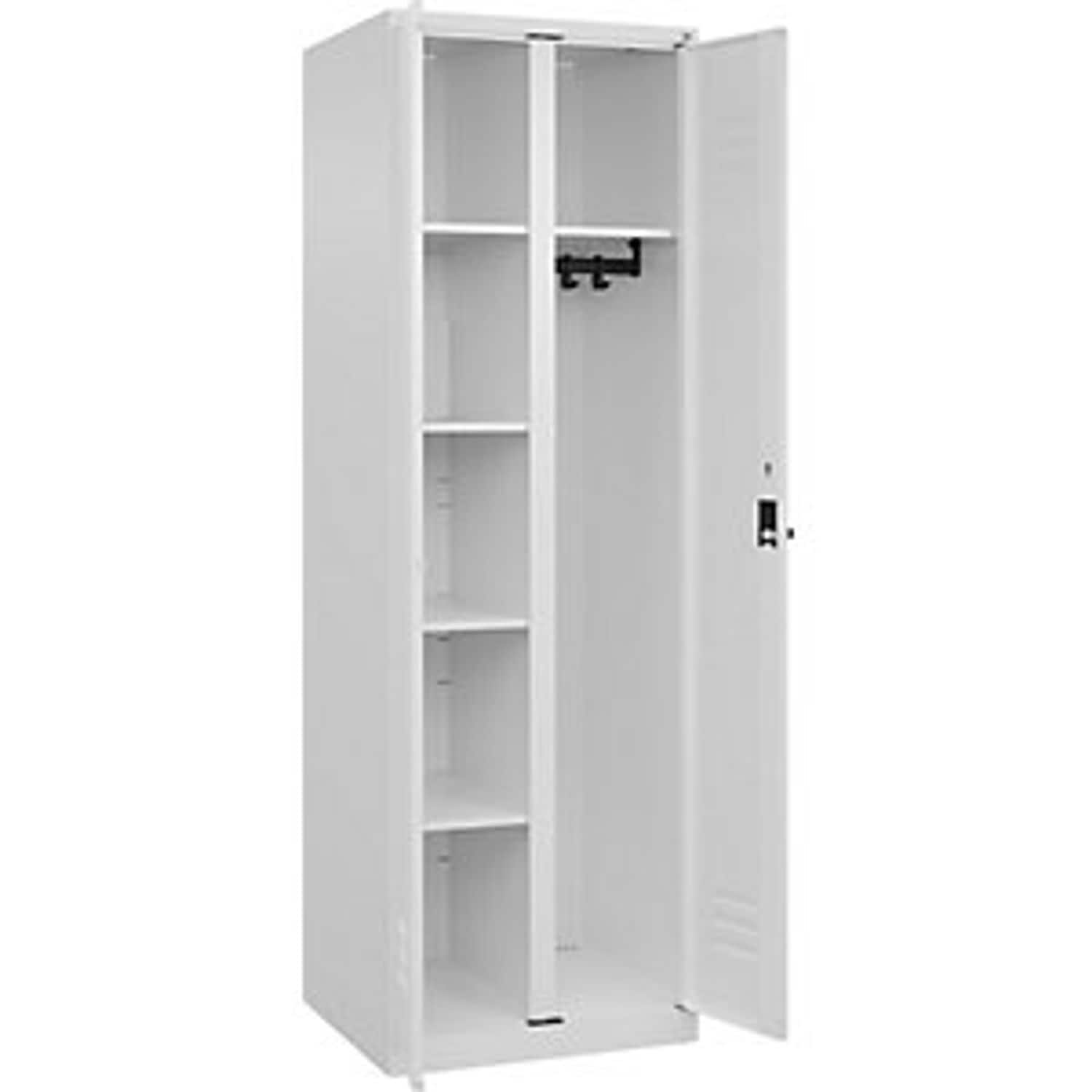 EUROKRAFTpro Classic Plus Double Deck Clothes Locker 4 Compartments Light Grey/g