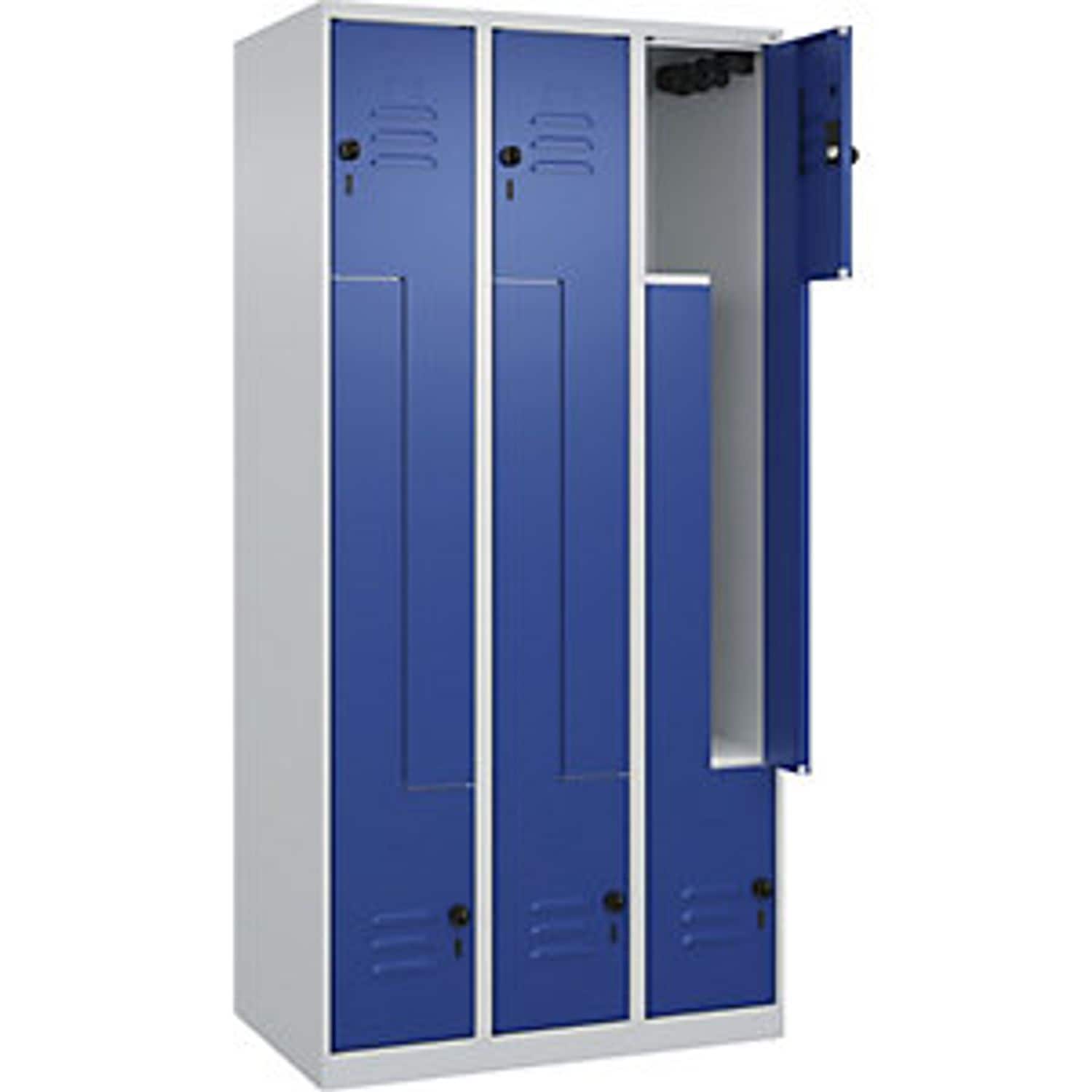 EUROKRAFTpro Evolo Plus Z-locker 2 Compartments Light Grey/gentian Blue 809391 7