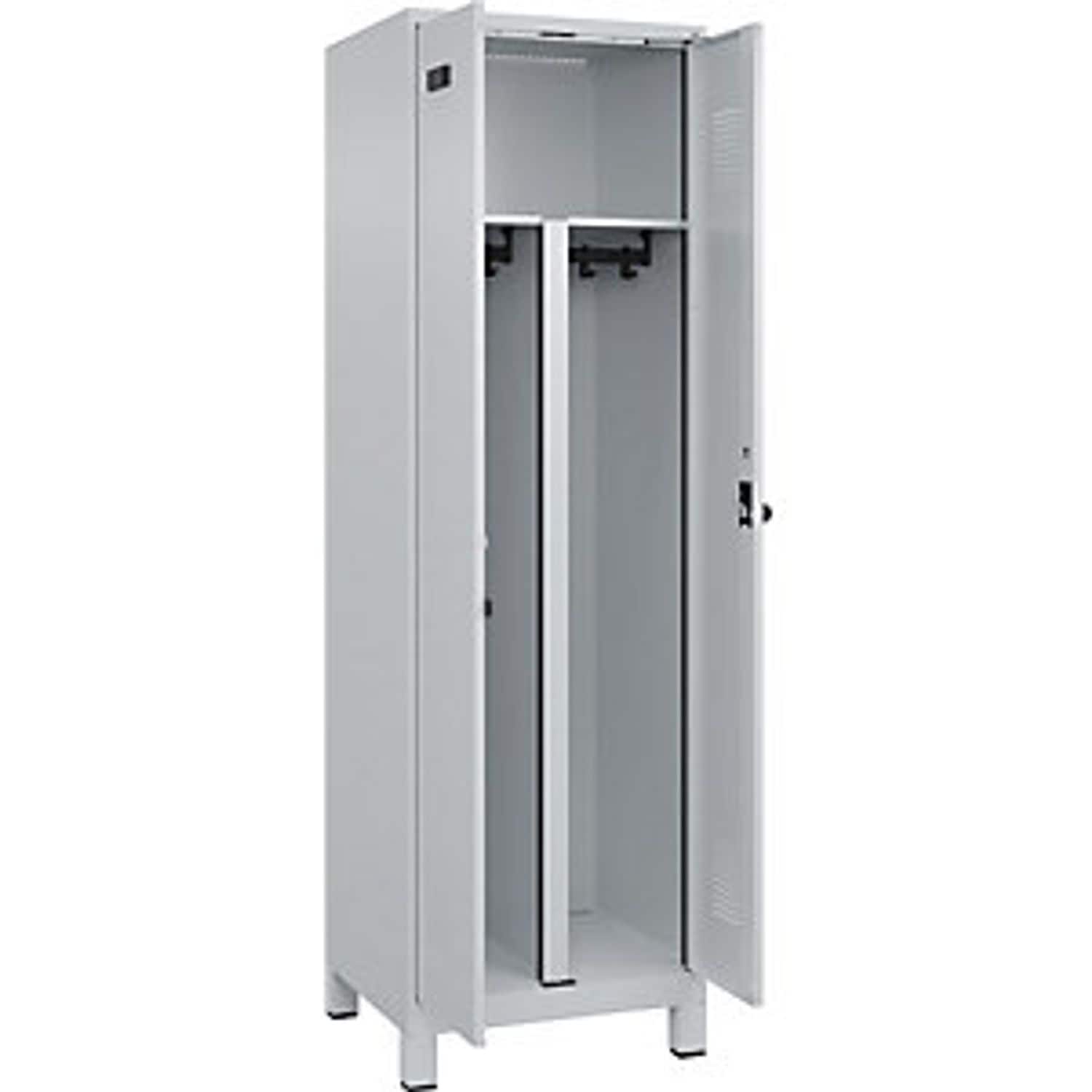 EUROKRAFTpro Evolo Plus Bench Seat Locker 2 Compartments Light Grey/gentian Blue