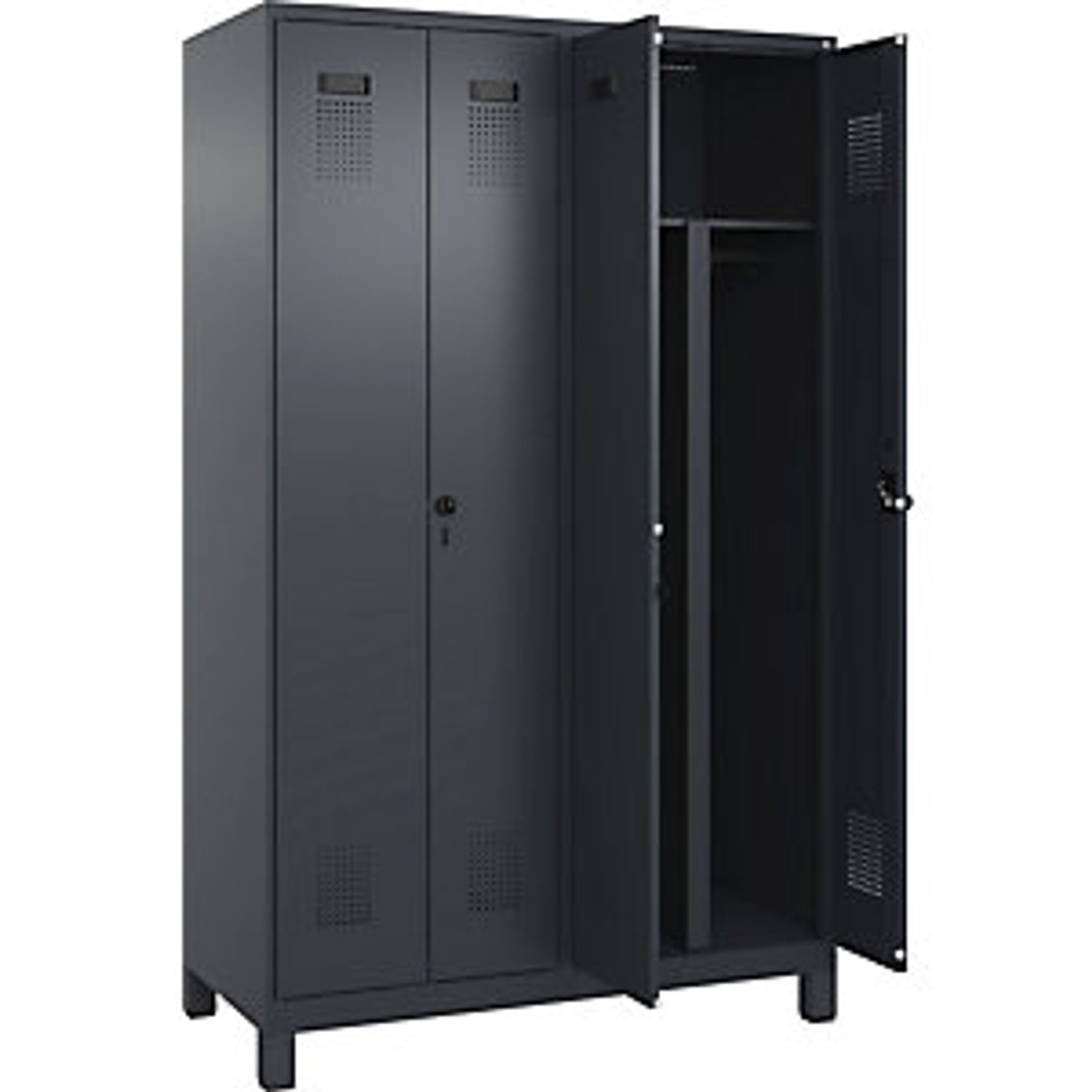 EUROKRAFTpro Evolo Plus Bench Seat Double Deck Clothes Locker 3 Compartments Lig