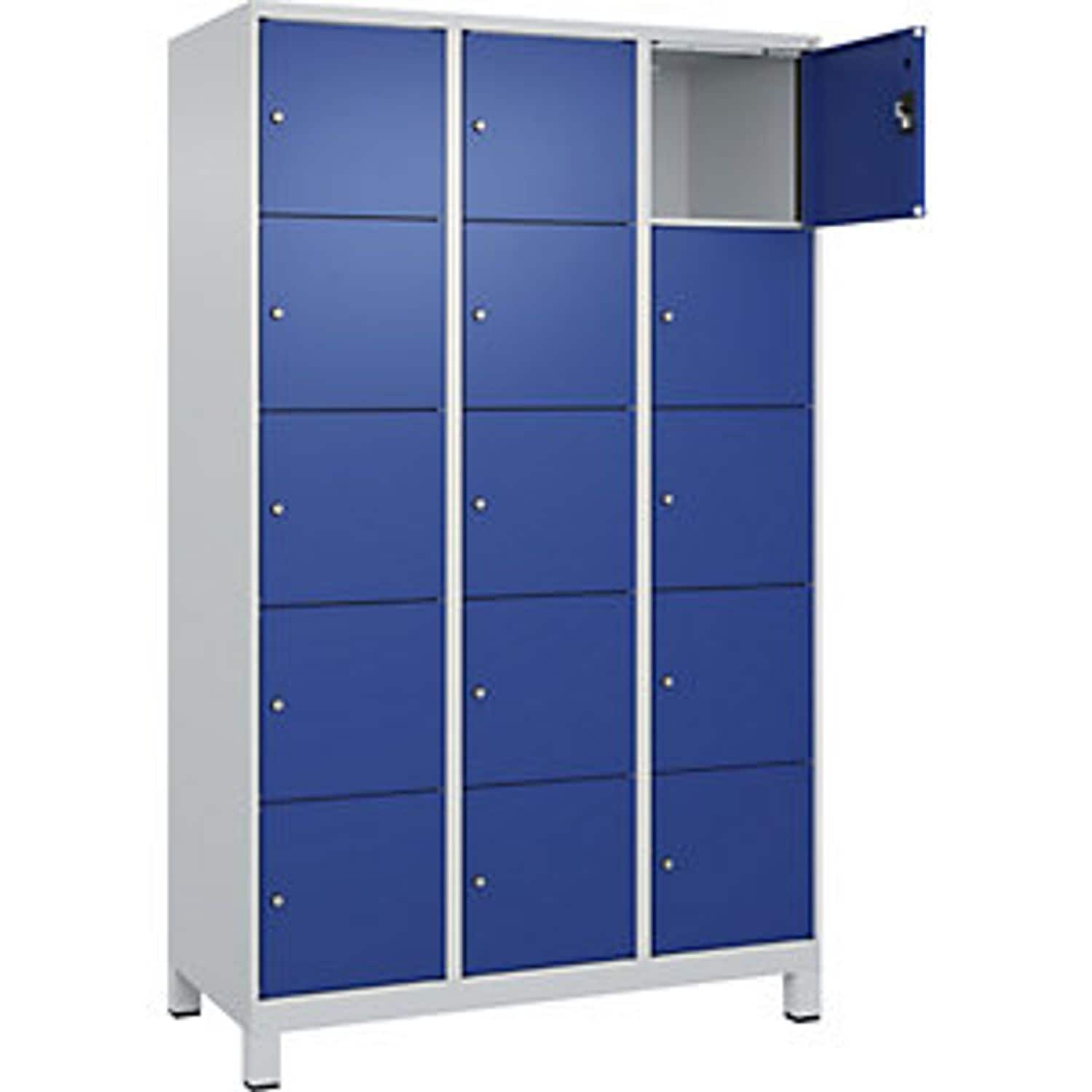 EUROKRAFTpro Classic Plus Bench Seat Double Deck Clothes Locker 4 Compartments L