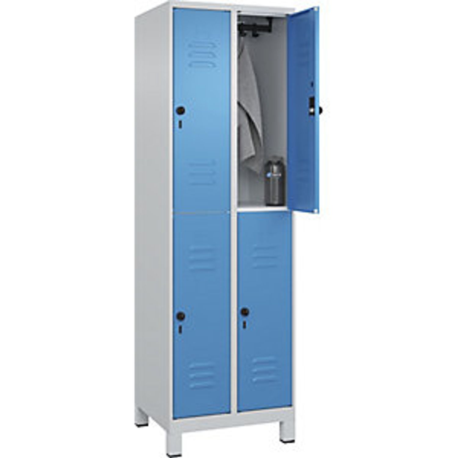 EUROKRAFTpro Classic Plus Bench Seat Z Locker 2 Compartments Light Grey/distant