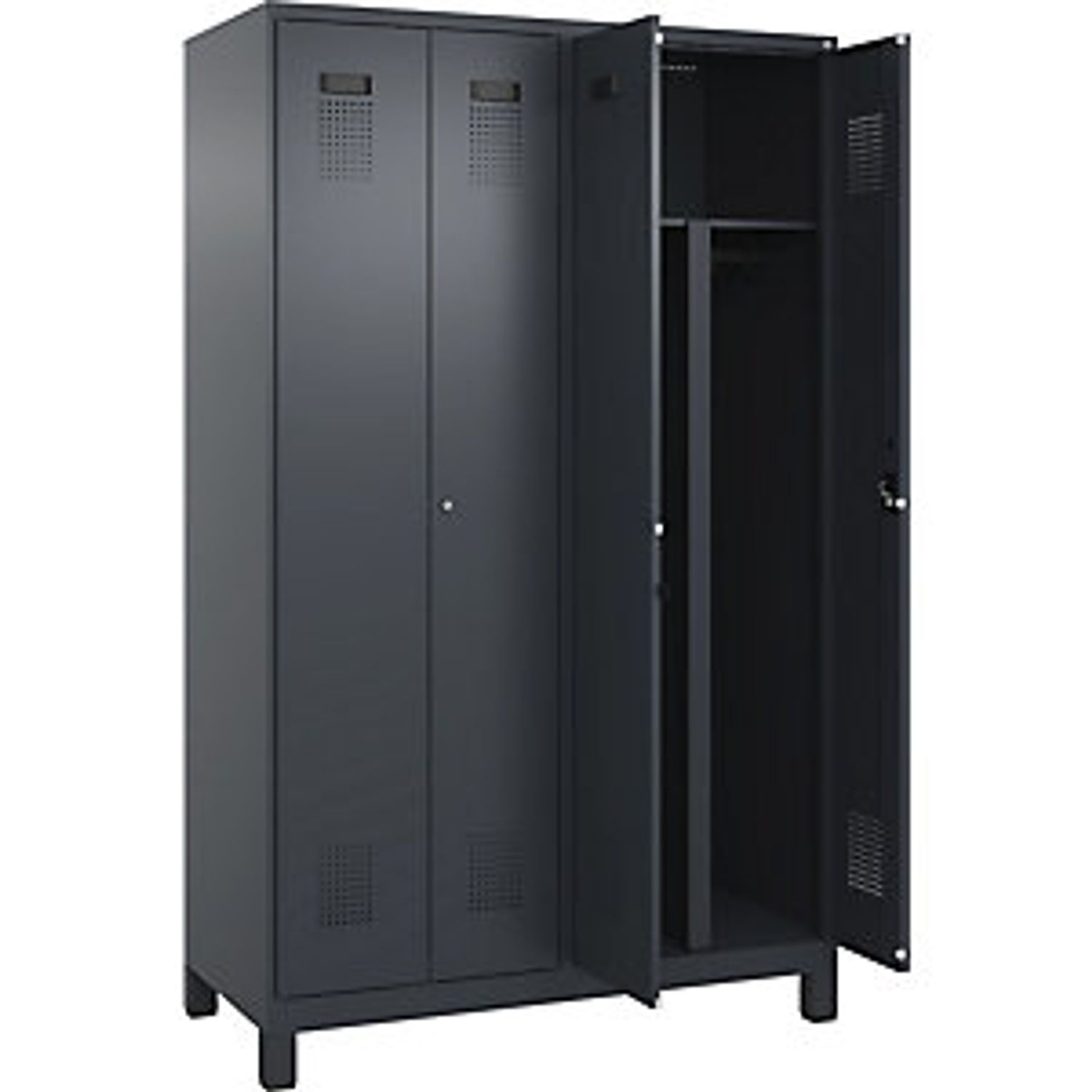 EUROKRAFTpro Evolo Plus Locker 2 Compartments Traffic White W 600mm with Wide Fe