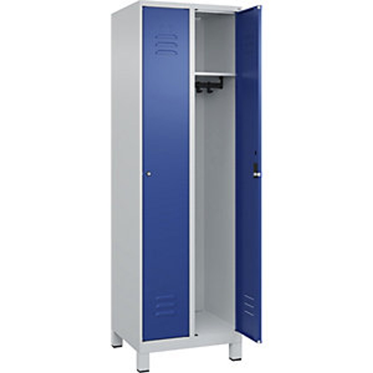 EUROKRAFTpro Classic Plus Clothes Locker 2 Compartments Traffic White W 600mm wi