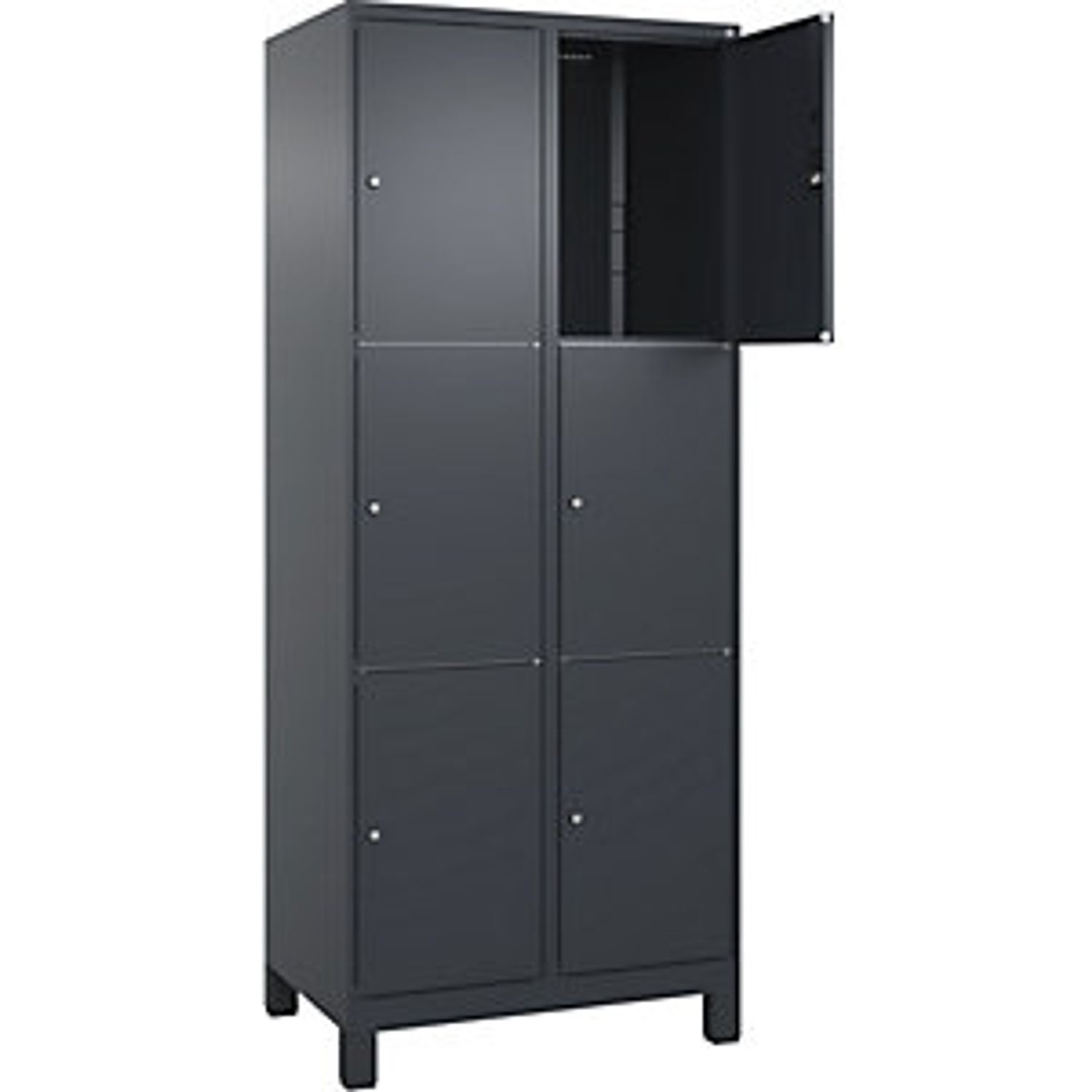 EUROKRAFTpro Classic Plus 3-fold Compartment Locker 2 Compartments Grey W 800mm