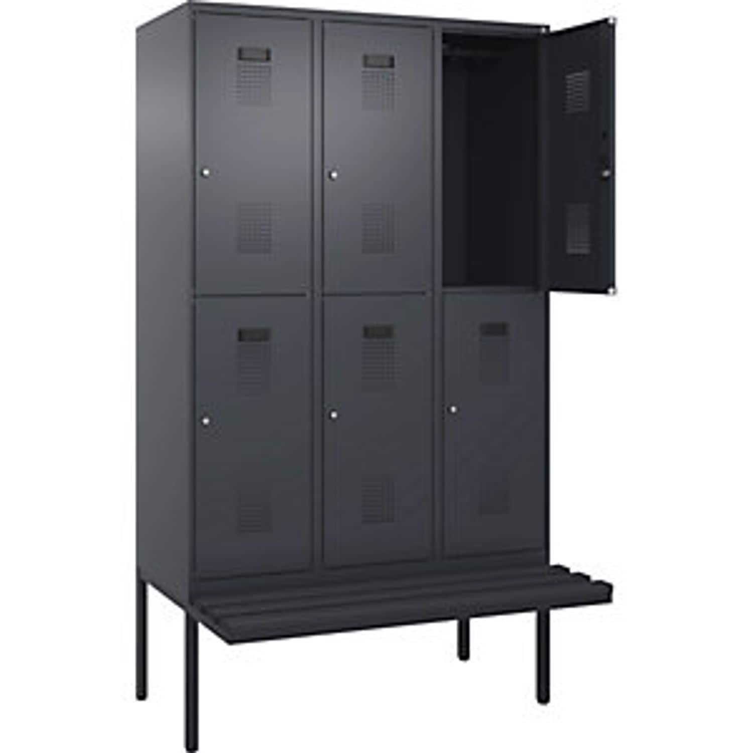EUROKRAFTpro Fydor 5-fold Compartment Locker 3 Compartments Grey W 900mm 3 Compa