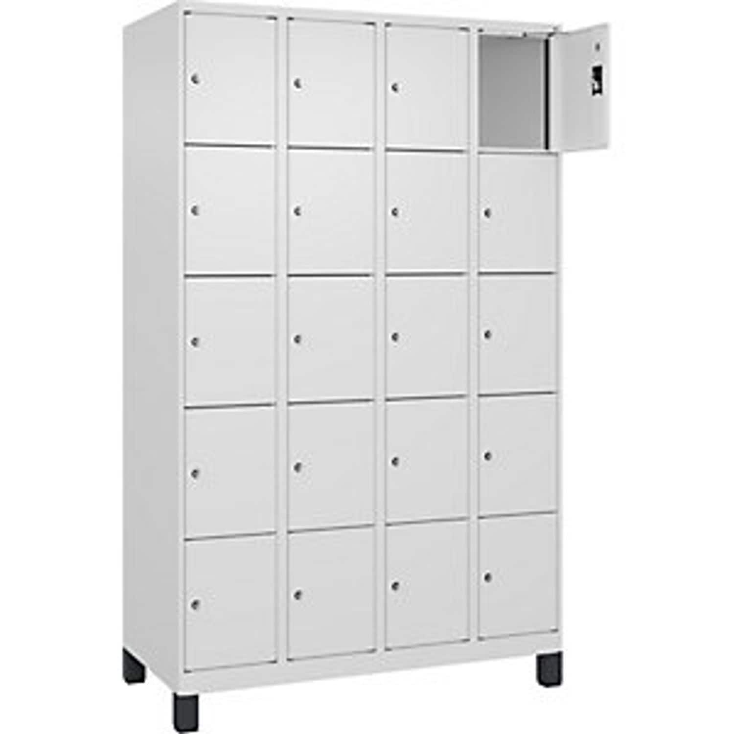EUROKRAFTpro Classic Plus Double Deck Clothes Locker 3 Compartments Light Grey/g