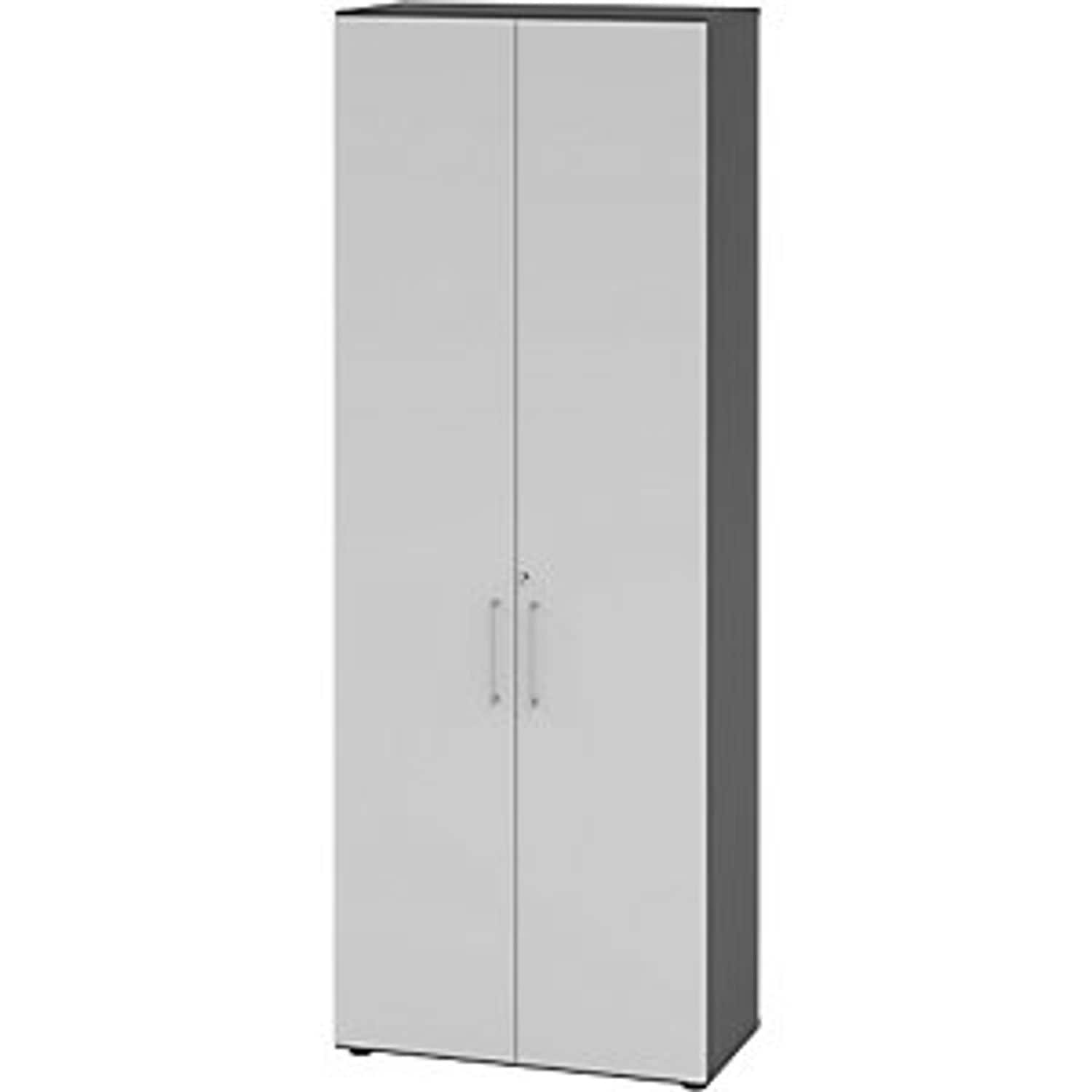 EUROKRAFTpro Office Cupboard 5 Shelves 6 File Heights Graphite/light Grey