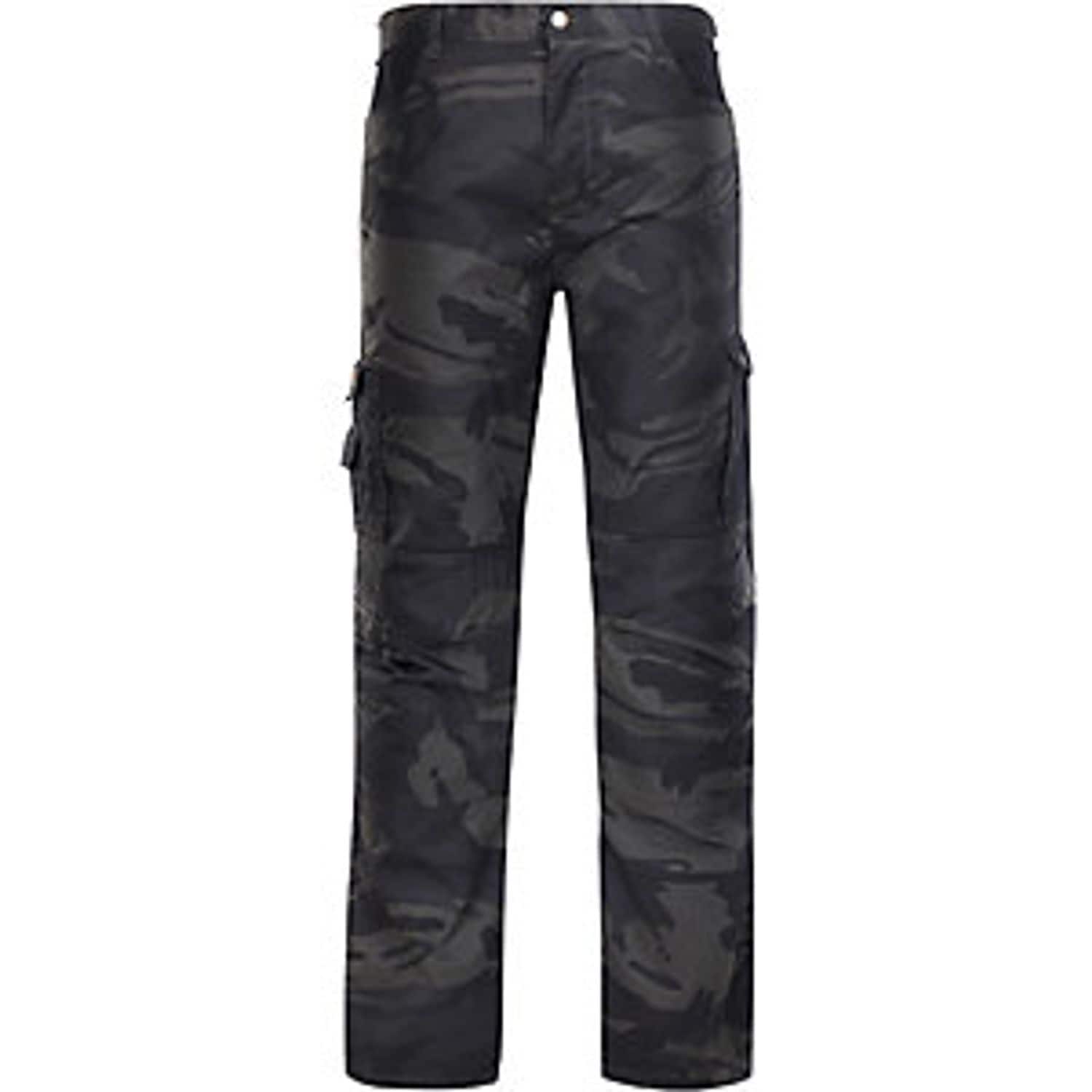 EUROKRAFTpro Camouflage Trousers with Waistband Black Pattern L