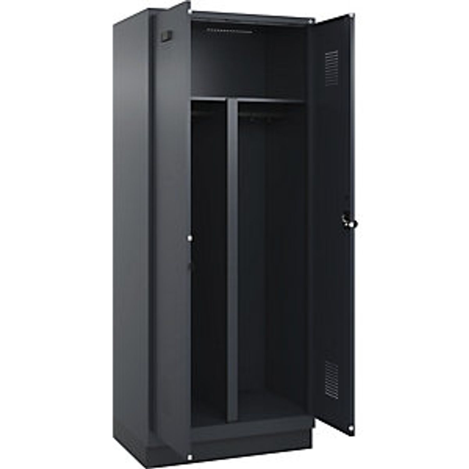 EUROKRAFTpro Fydor Double Deck Clothes Locker 3 Compartments Blue Grey/light Gre