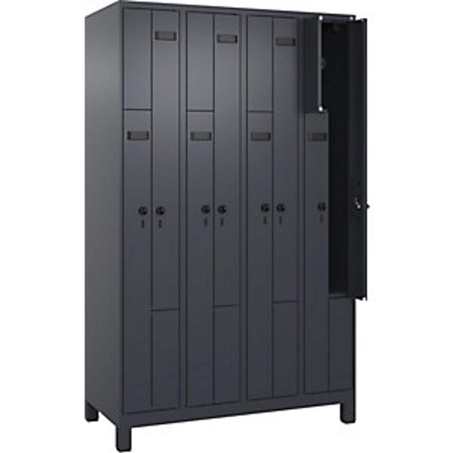 EUROKRAFTpro Evolo Plus Z-locker 4 Compartments Grey W 1200mm 8 Compartments wit