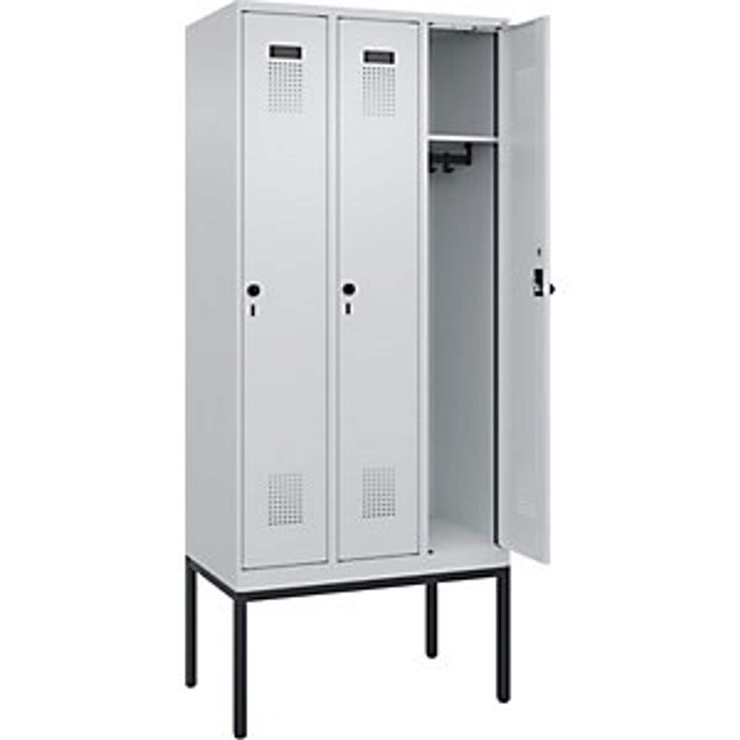 EUROKRAFTpro Evolo Plus Locker 4 Compartments Light Grey/light Blue W 1200mm wit