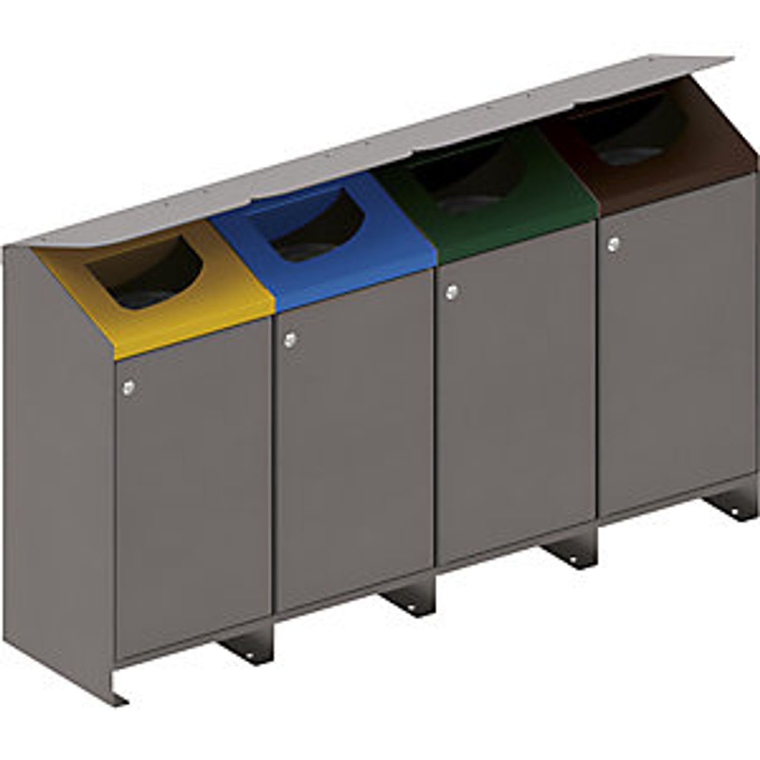 EUROKRAFTpro Classic Plus Bench Seat Clothes Locker 3 Compartments Light Grey/re