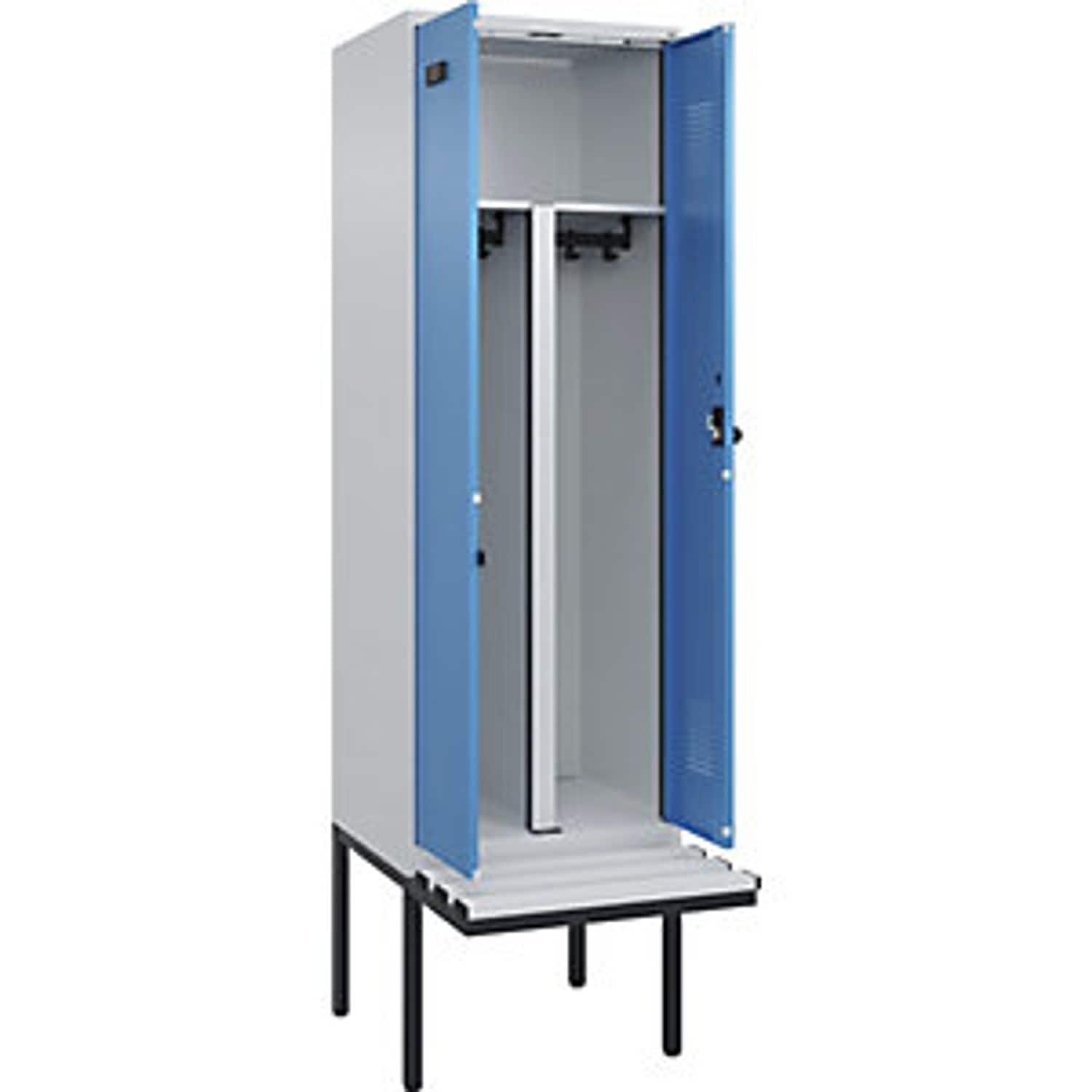 EUROKRAFTpro Evolo Plus Bench Seat Double Deck Clothes Locker 2 Compartments Lig