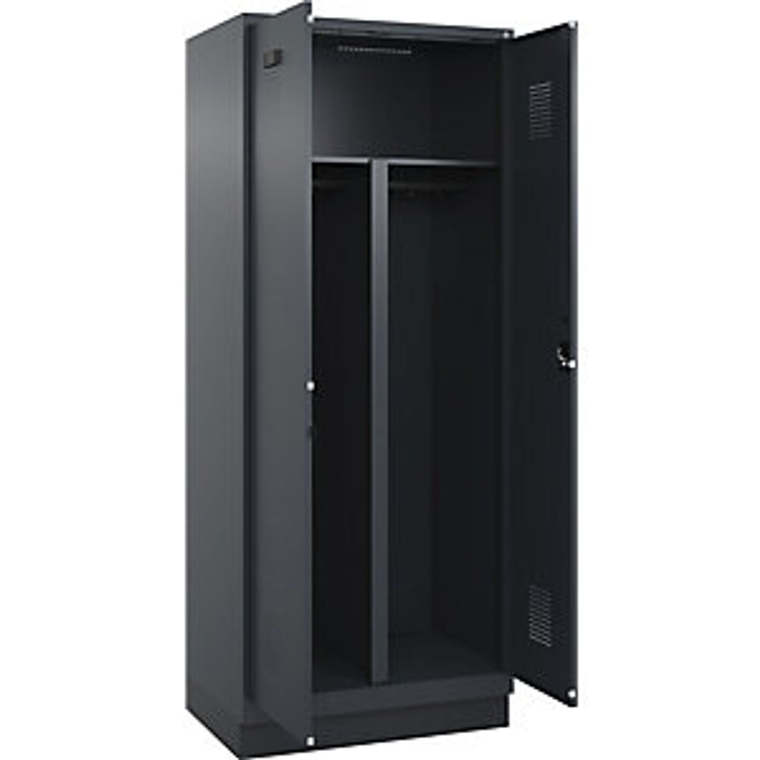 EUROKRAFTpro Evolo Plus Locker 2 Compartments Grey W 800mm with Floor Glides Cyl