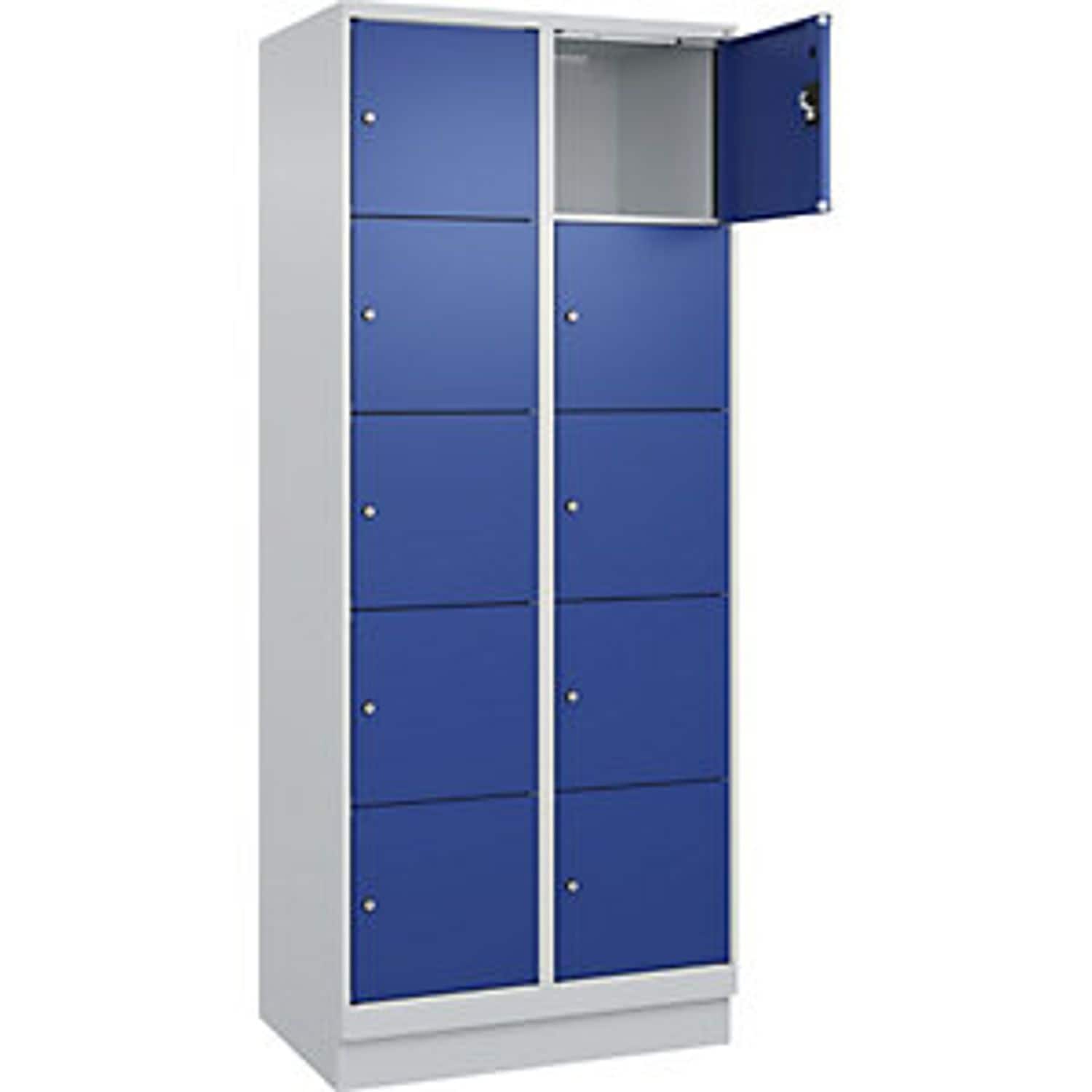 EUROKRAFTpro Classic Plus Double Deck Clothes Locker 3 Compartments Light Grey/g