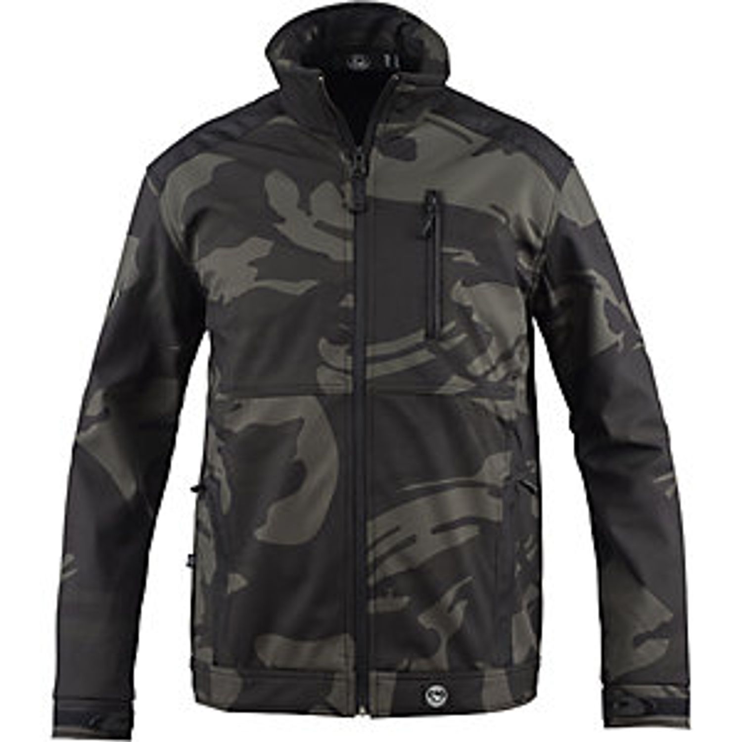 EUROKRAFTpro Camouflage Softshell Jacket Black Pattern Size S