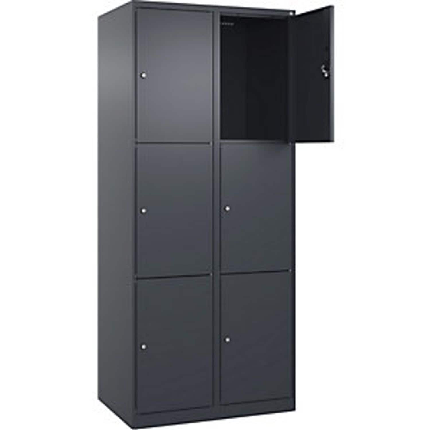 EUROKRAFTpro Classic Plus 4-fold Compartment Locker 2 Compartments Light Grey/ge