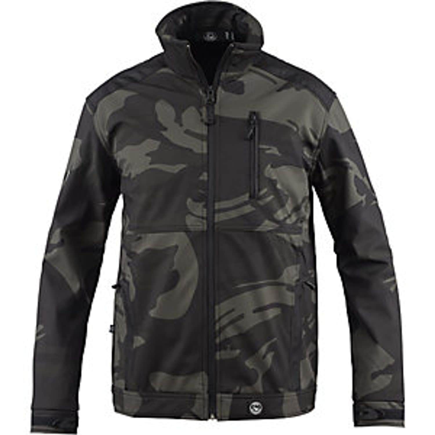 EUROKRAFTpro Camouflage Softshell Jacket Black Pattern Size 2XL