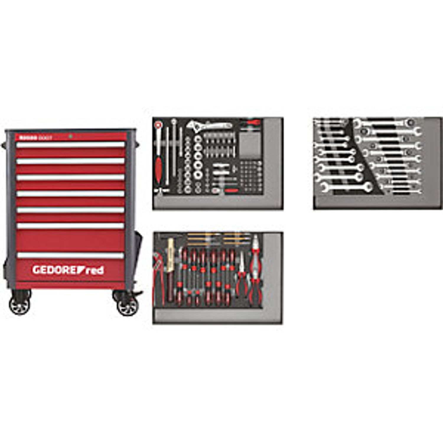 EUROKRAFTpro Wingman Workshop Trolley Includes 129 Tools 7 Drawers 129 Piece Too