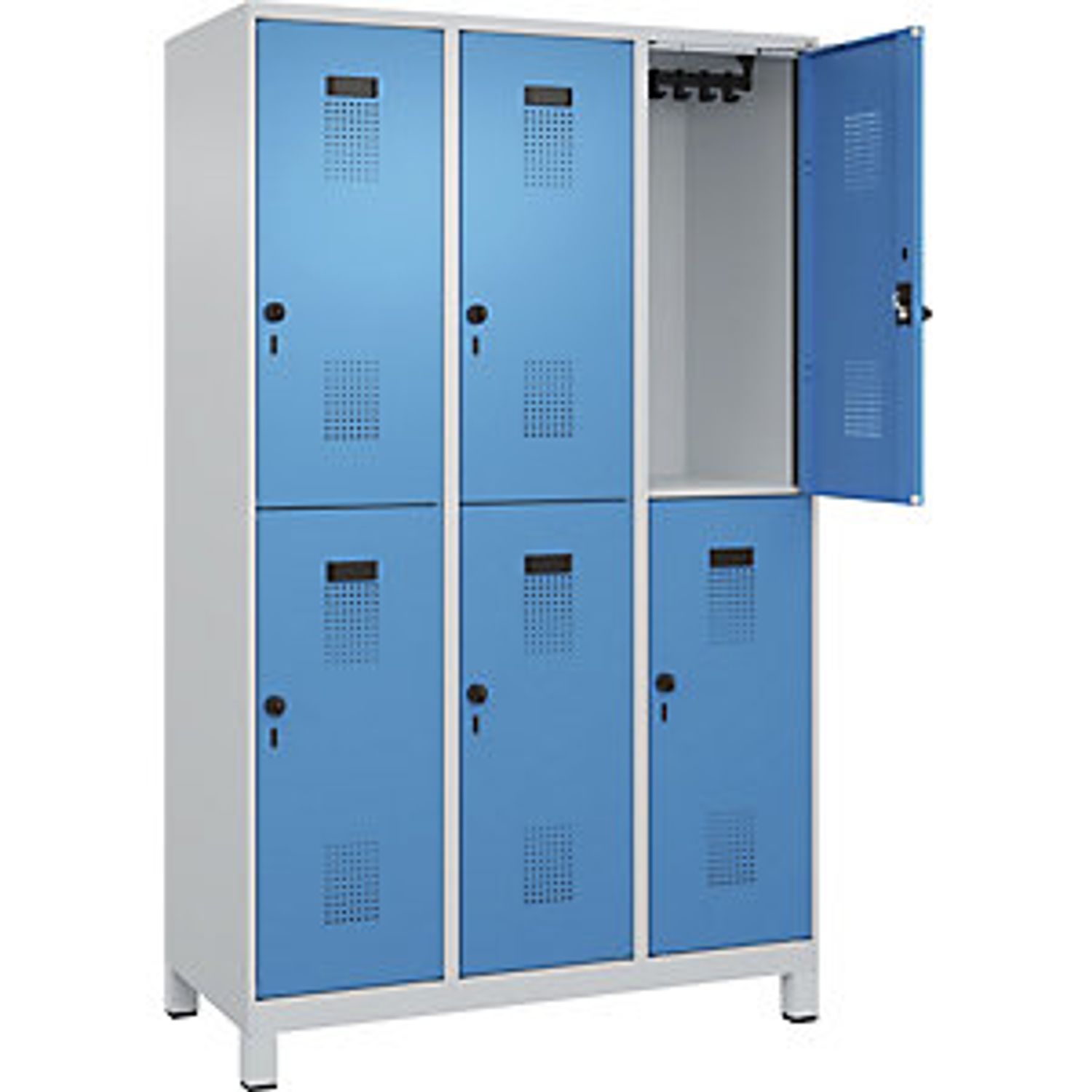 EUROKRAFTpro Evolo Plus Clean and Dirty Bench Seat Clothes Locker Narrow 3 Compa