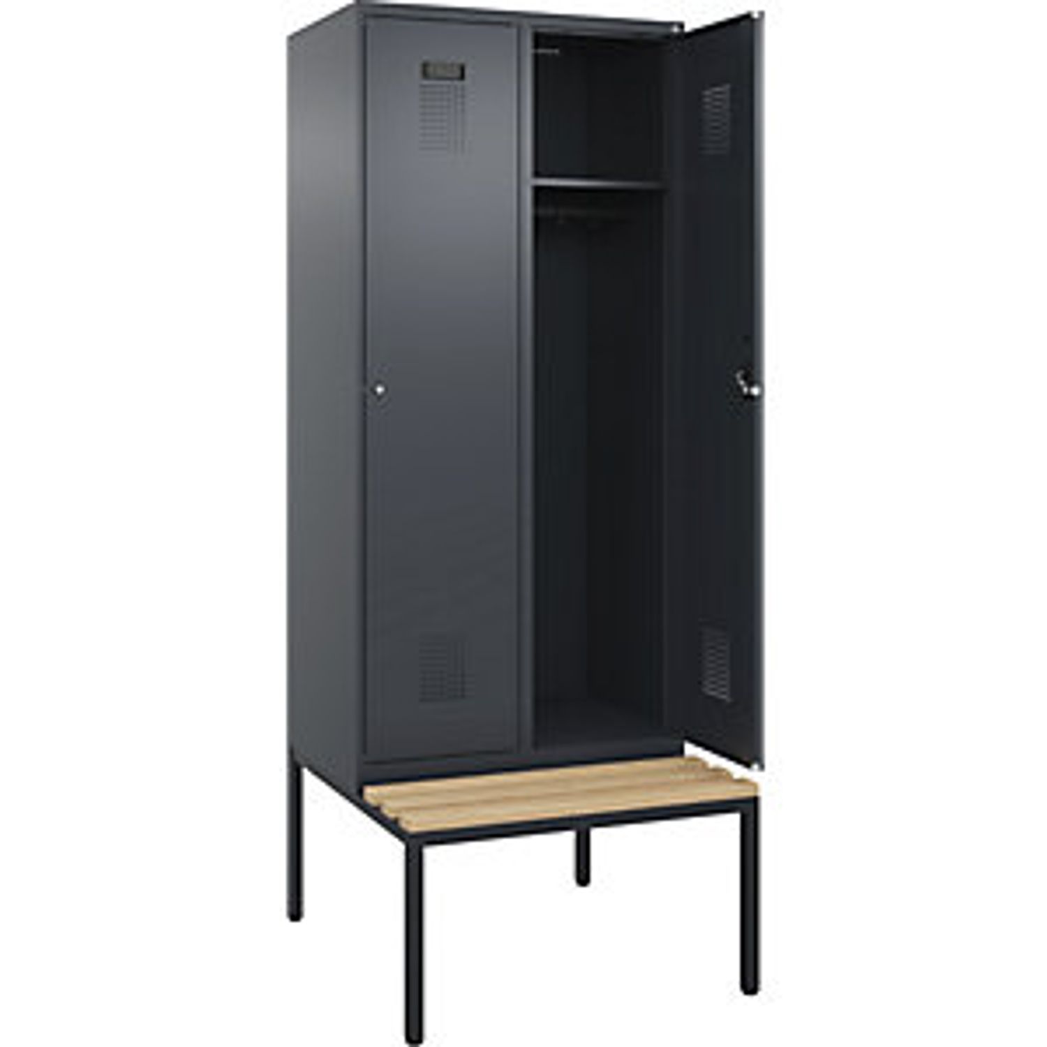EUROKRAFTpro Evolo Plus Double Deck Clothes Locker 2 Compartments Light Grey/gen