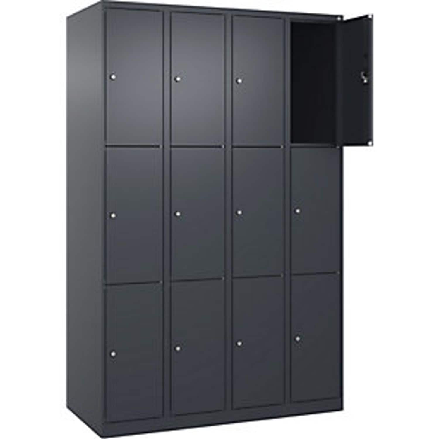 EUROKRAFTpro Classic Plus 4-fold Compartment Locker 2 Compartments Light Grey W