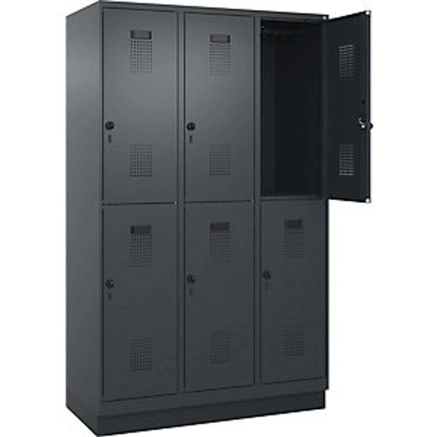 EUROKRAFTpro Fydor 5-fold Compartment Locker 2 Compartments Grey W 800mm 2 Compa
