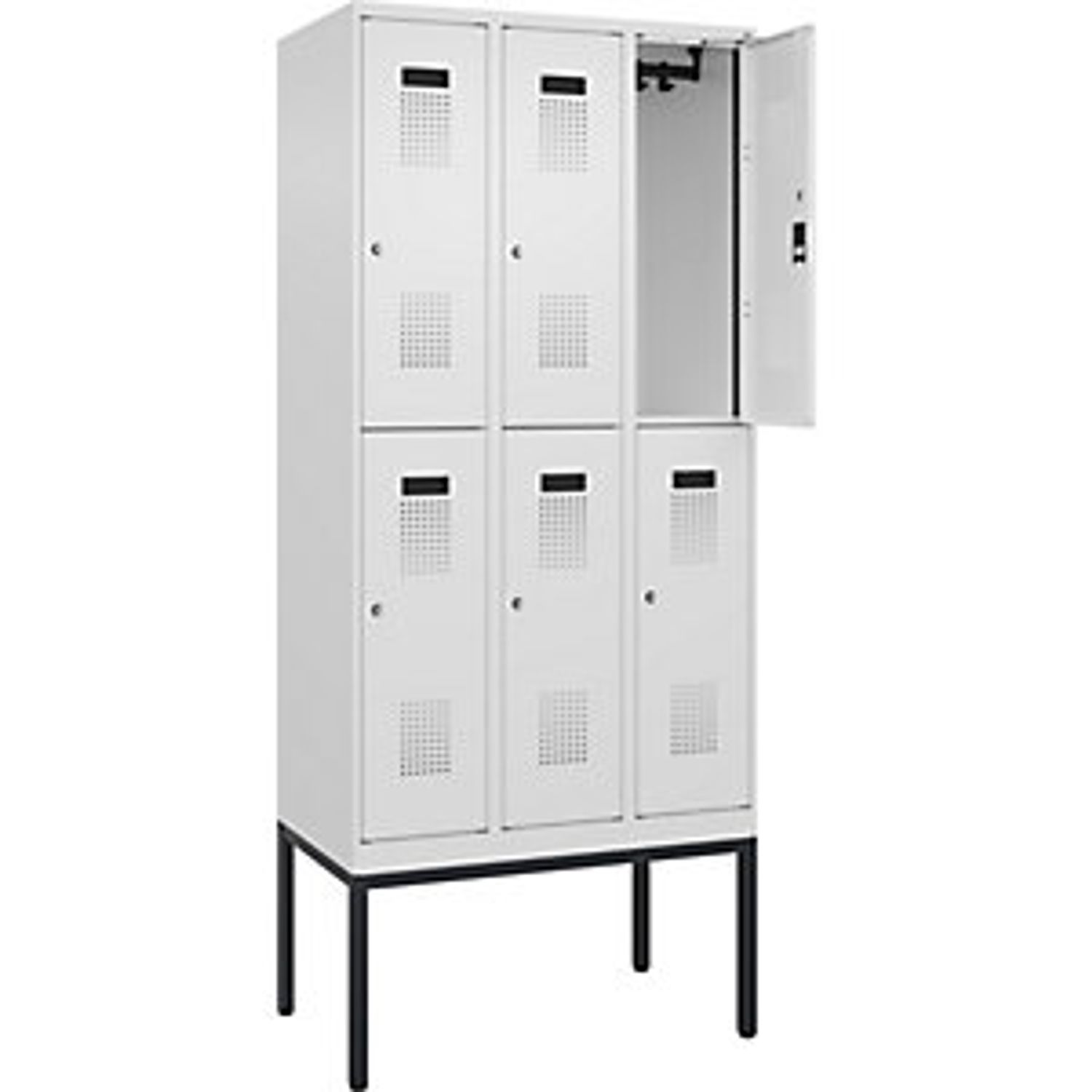 EUROKRAFTpro Fydor 5-fold Compartment Locker 2 Compartments Light Grey/brilliant