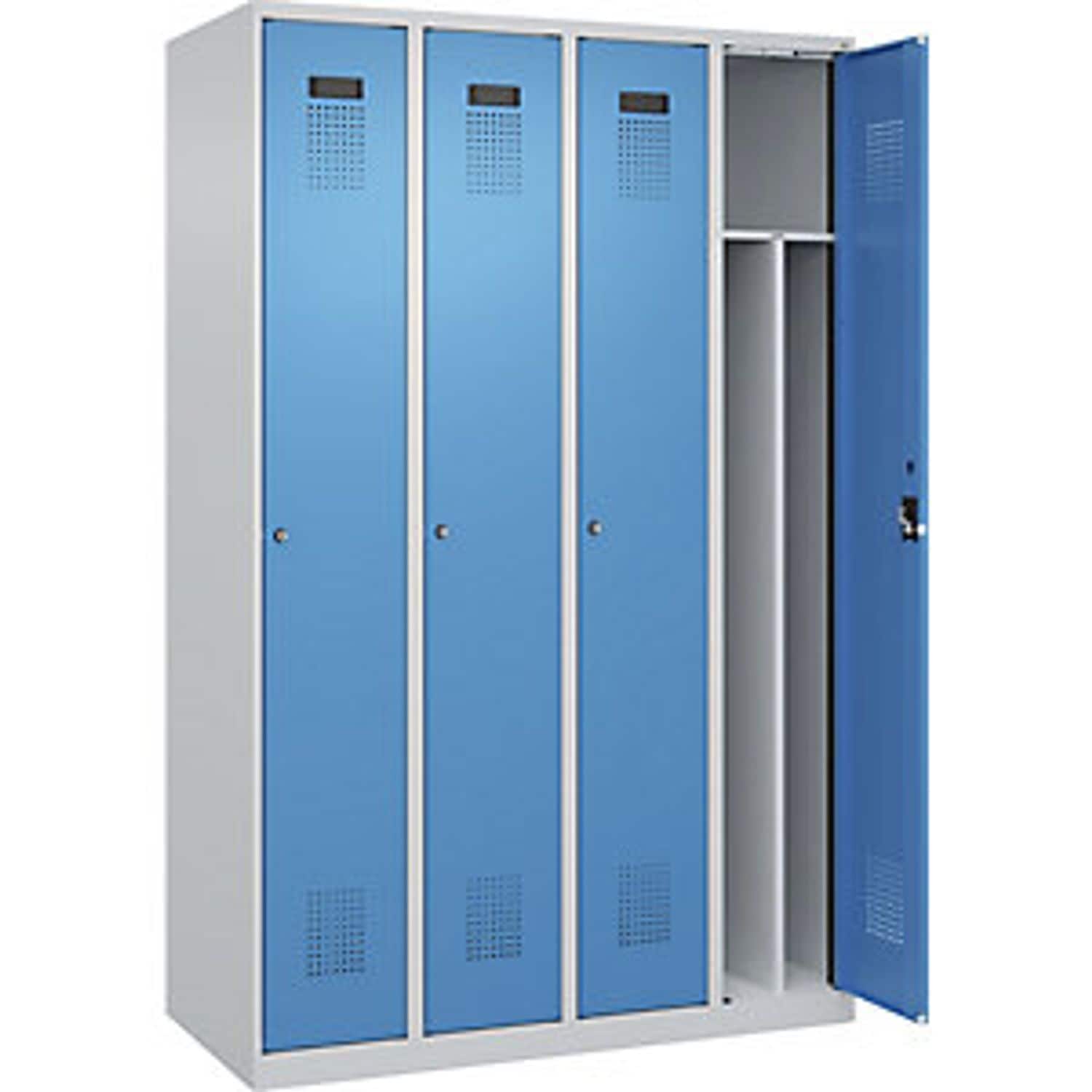 EUROKRAFTpro Evolo Plus Bench Seat Double Deck Clothes Locker 3 Compartments Gre