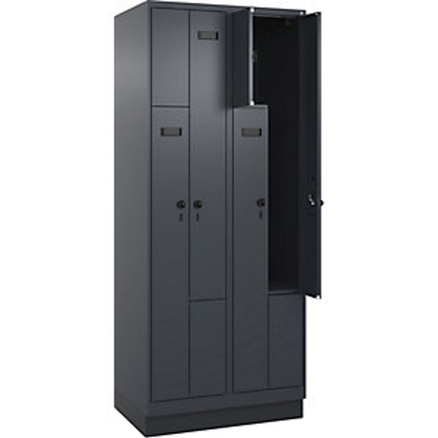 EUROKRAFTpro Evolo Plus Z-locker 2 Compartments Grey W 800mm 4 Compartments with