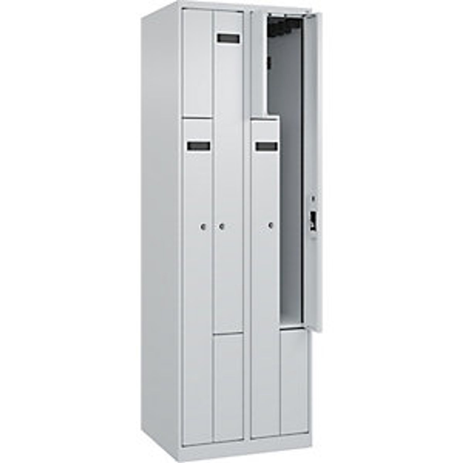 EUROKRAFTpro Evolo Plus Z-locker 2 Compartments Light Grey W 600mm 4 Compartment