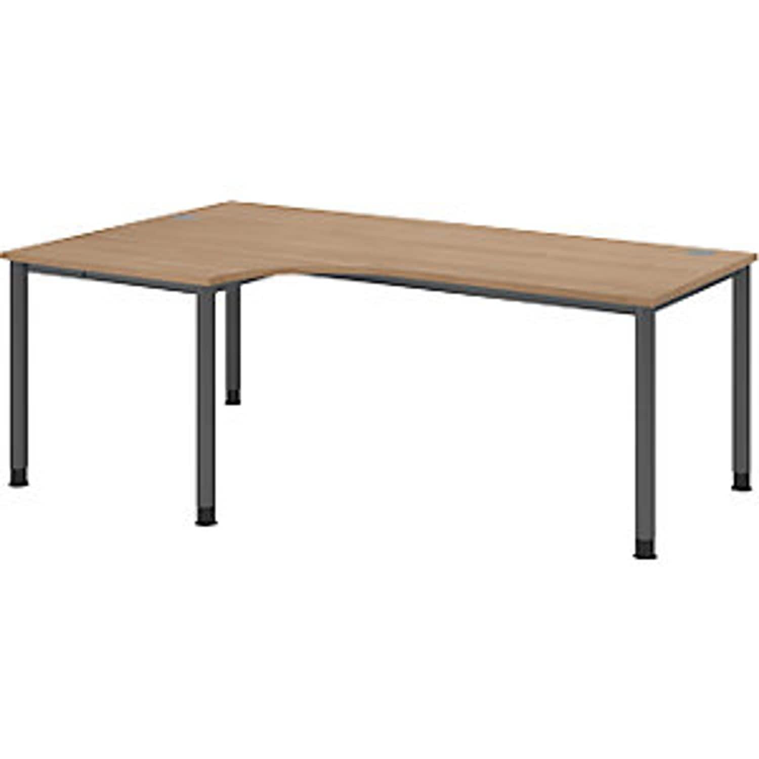 EUROKRAFTpro Free-form Table HxWxD 760 x 2000 x 1200mm Graphite/walnut