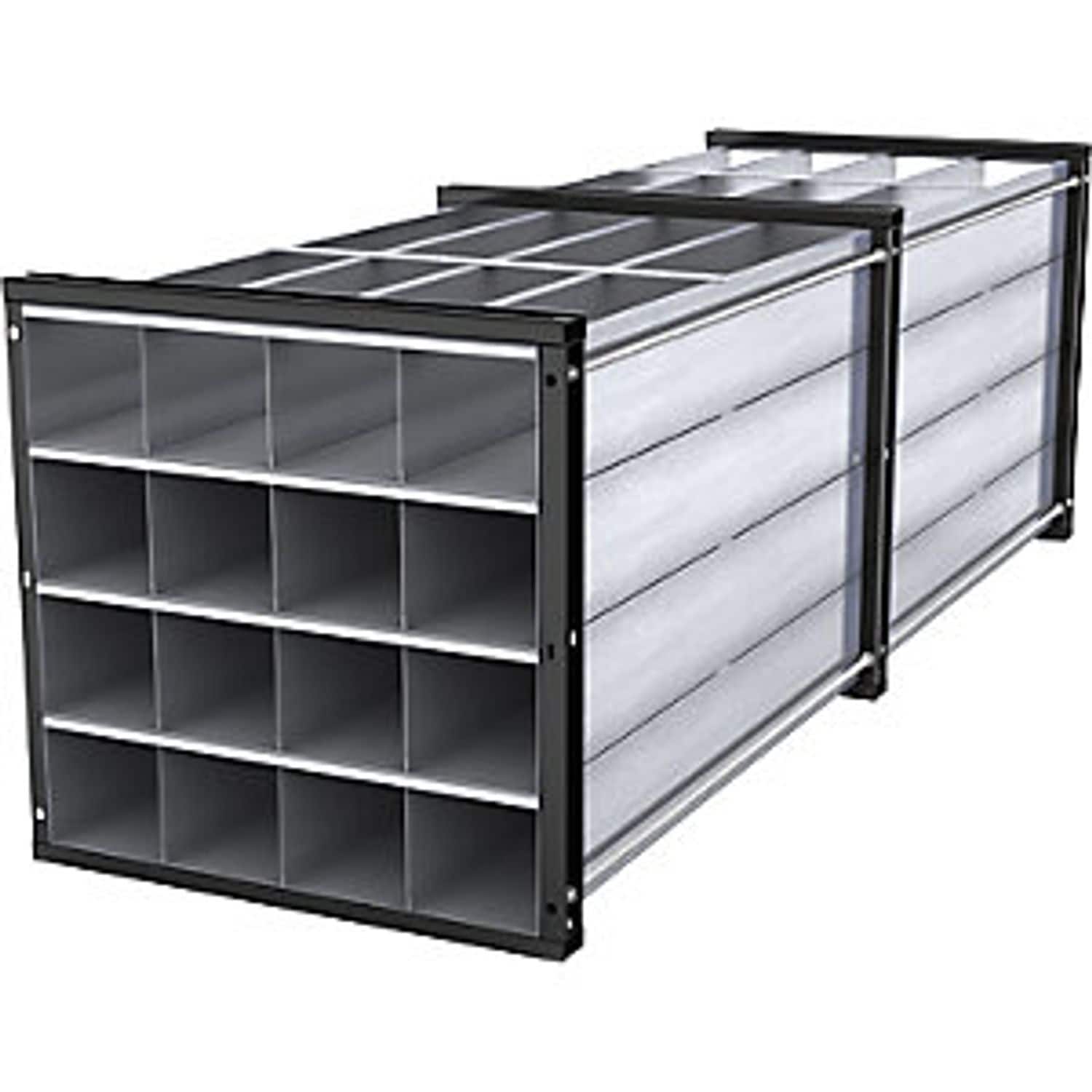 EUROKRAFTpro Classic Plus Bench Seat Double Deck Clothes Locker 3 Compartments L