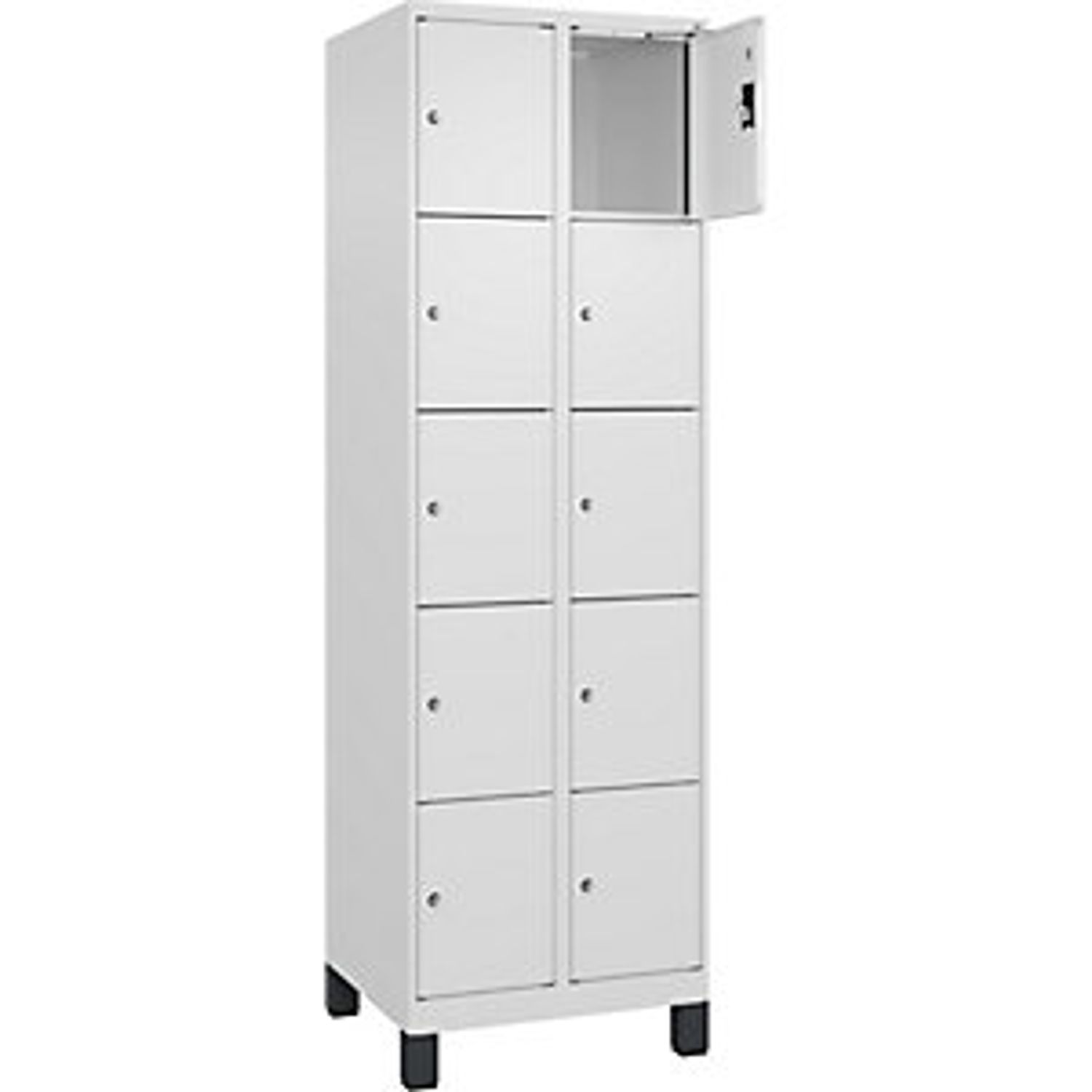 EUROKRAFTpro Classic Plus 4-fold Compartment Locker 2 Compartments Light Grey/li
