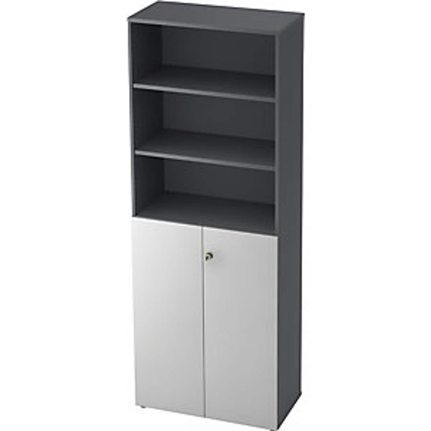 EUROKRAFTpro Combination Cupboards 5 Shelves 2 Hinged Doors Graphite/aluminium S