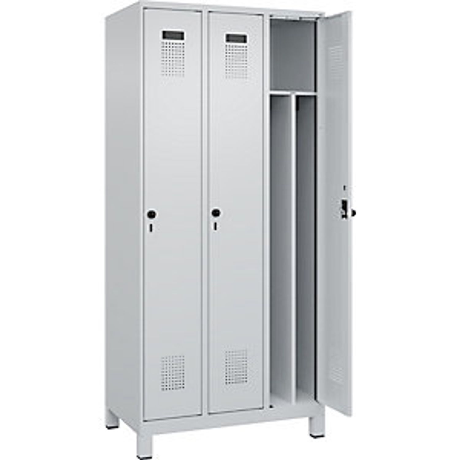 EUROKRAFTpro Evolo Plus Clean and Dirty Clothes Locker Narrow 3 Compartments 809